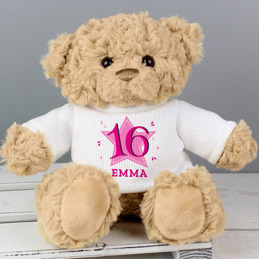 Personalised Pink Big Age Teddy Bear - MK&JD Gifts