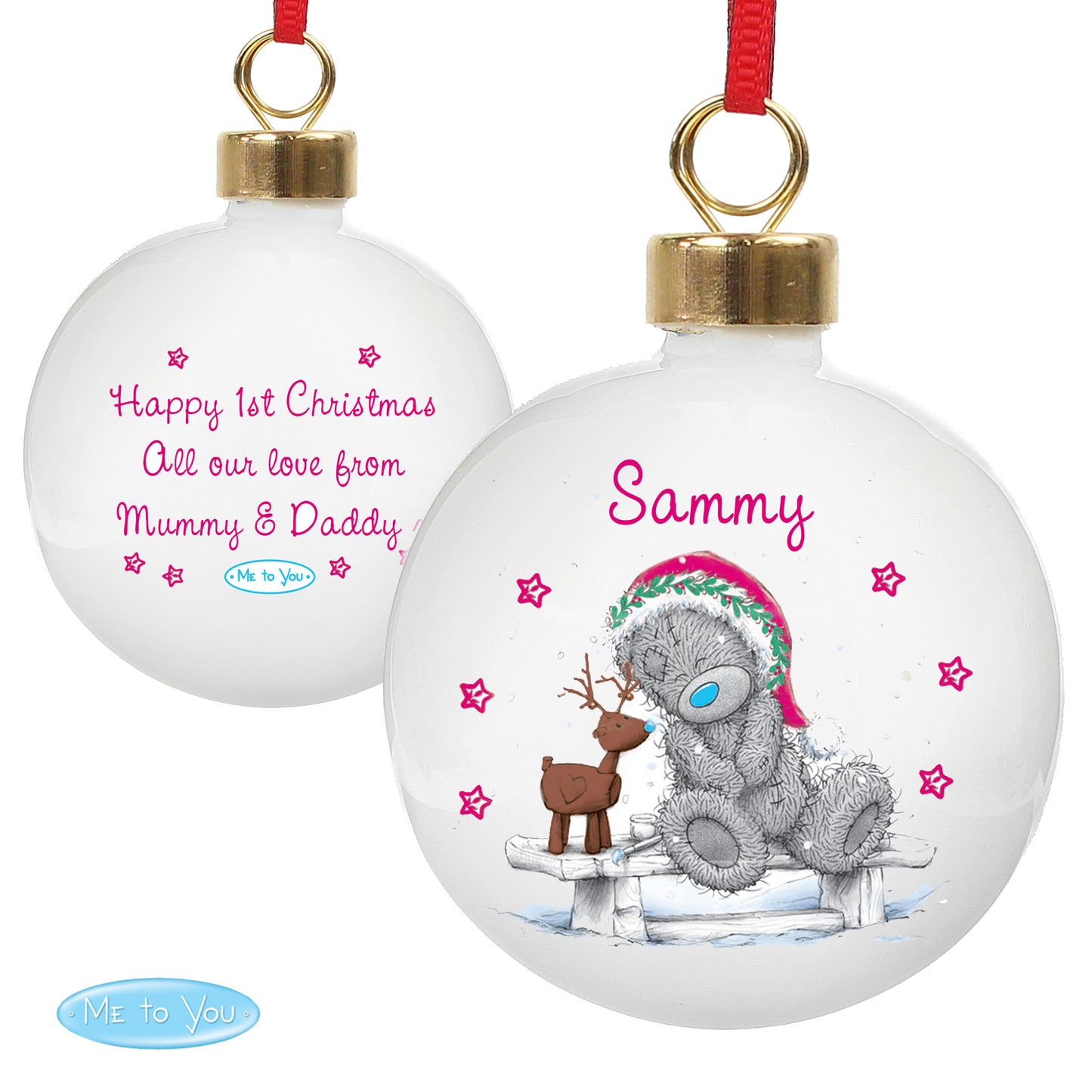 Personalised Me To You Reindeer Bauble - MK&JD Gifts