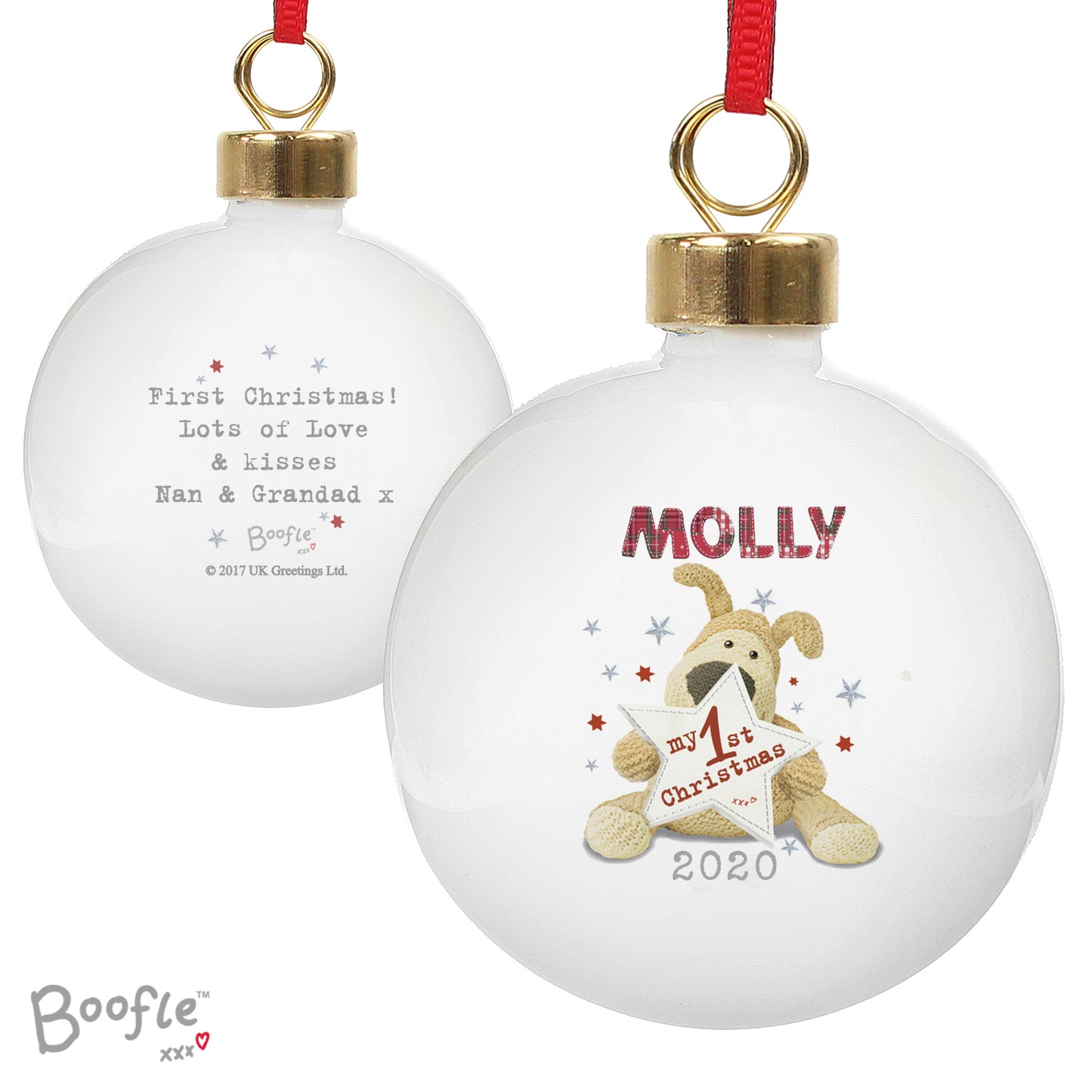 Personalised Boofle My 1st Christmas Bauble - MK&JD Gifts