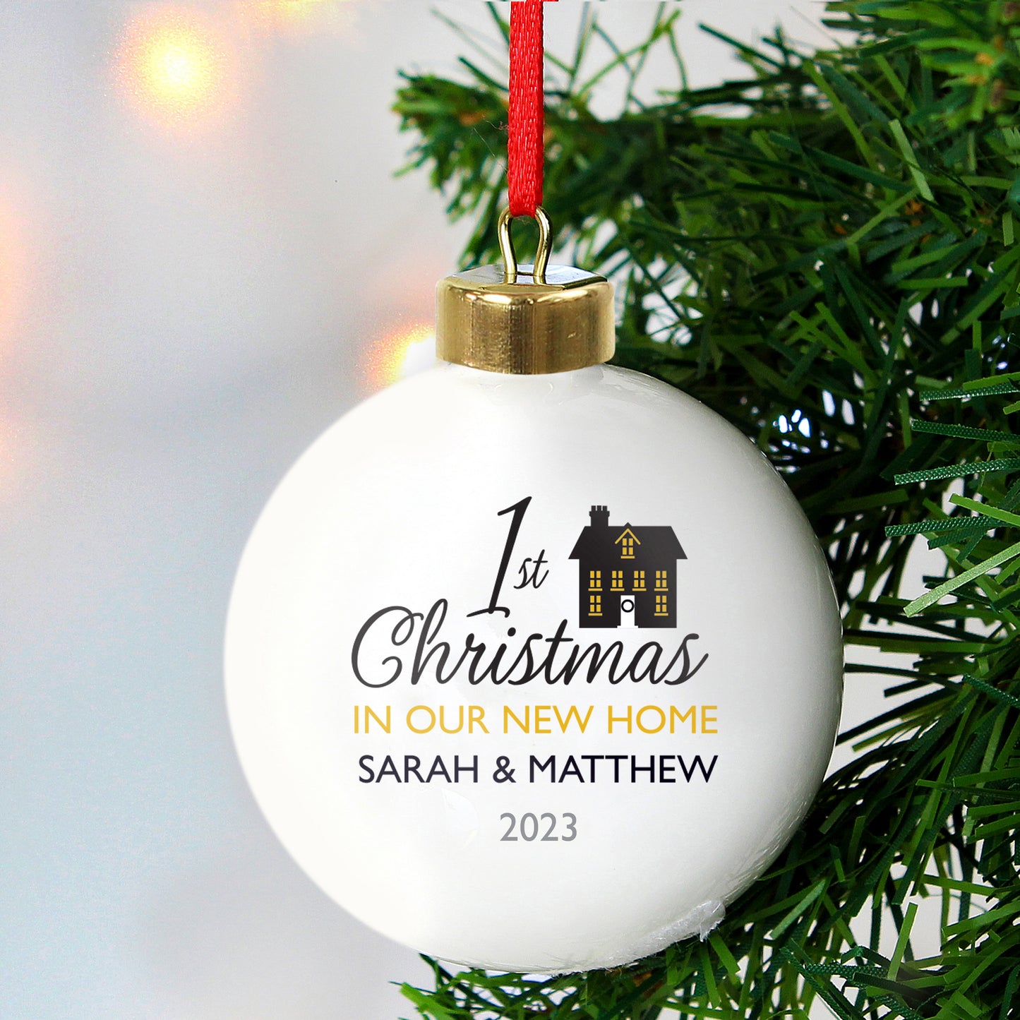 Personalised 1st Christmas in Our New Home Bauble - MK&JD Gifts