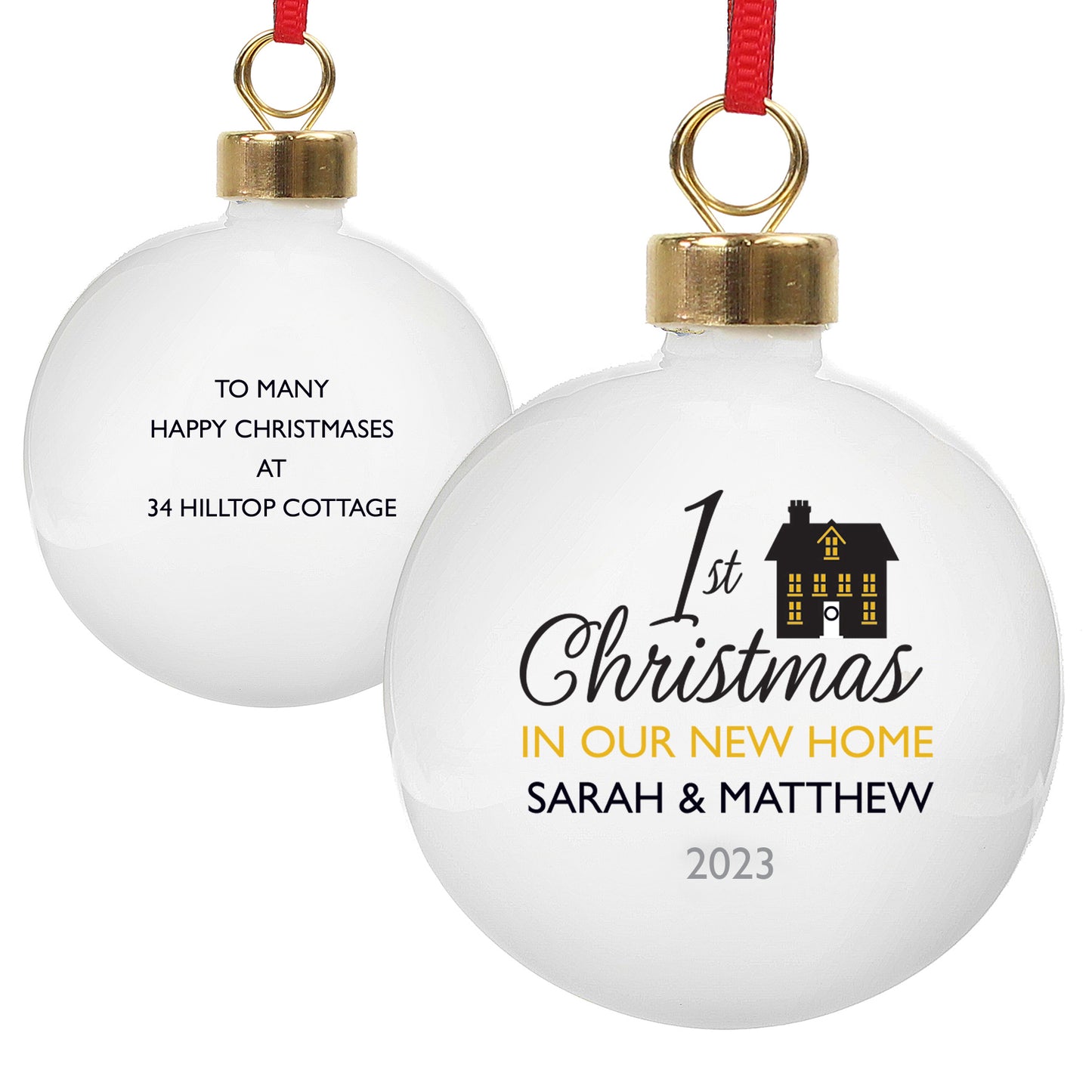 Personalised 1st Christmas in Our New Home Bauble - MK&JD Gifts