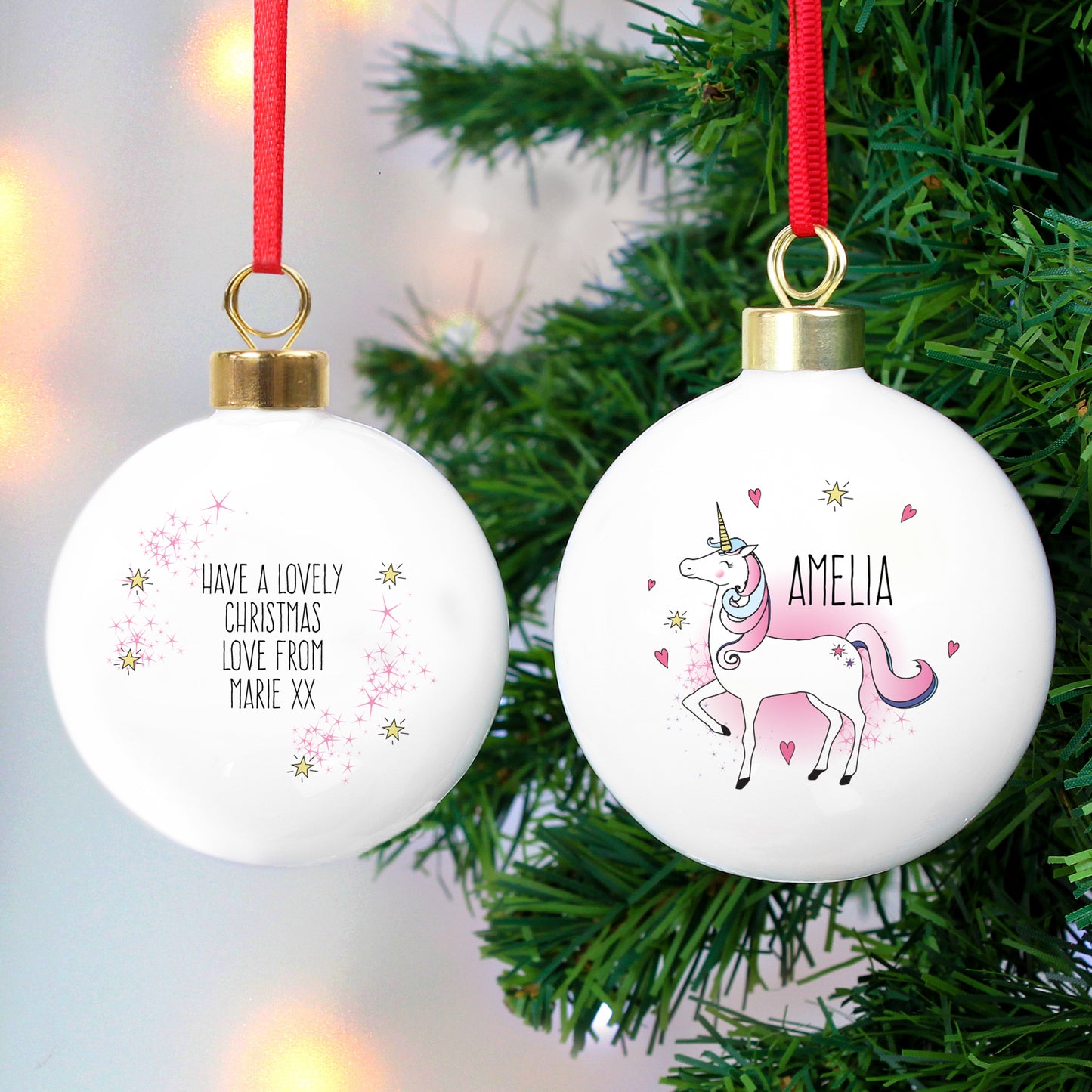 Personalised Unicorn Bauble - MK&JD Gifts