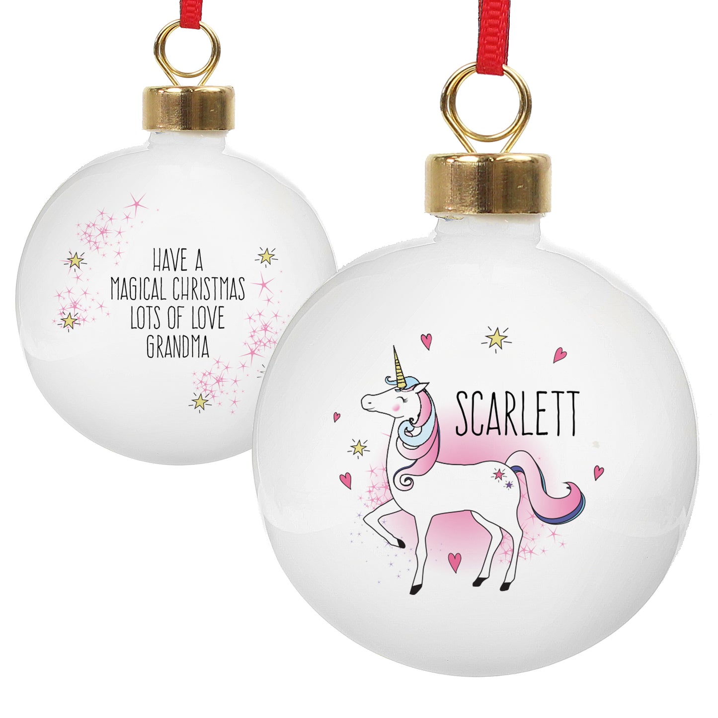Personalised Unicorn Bauble - MK&JD Gifts