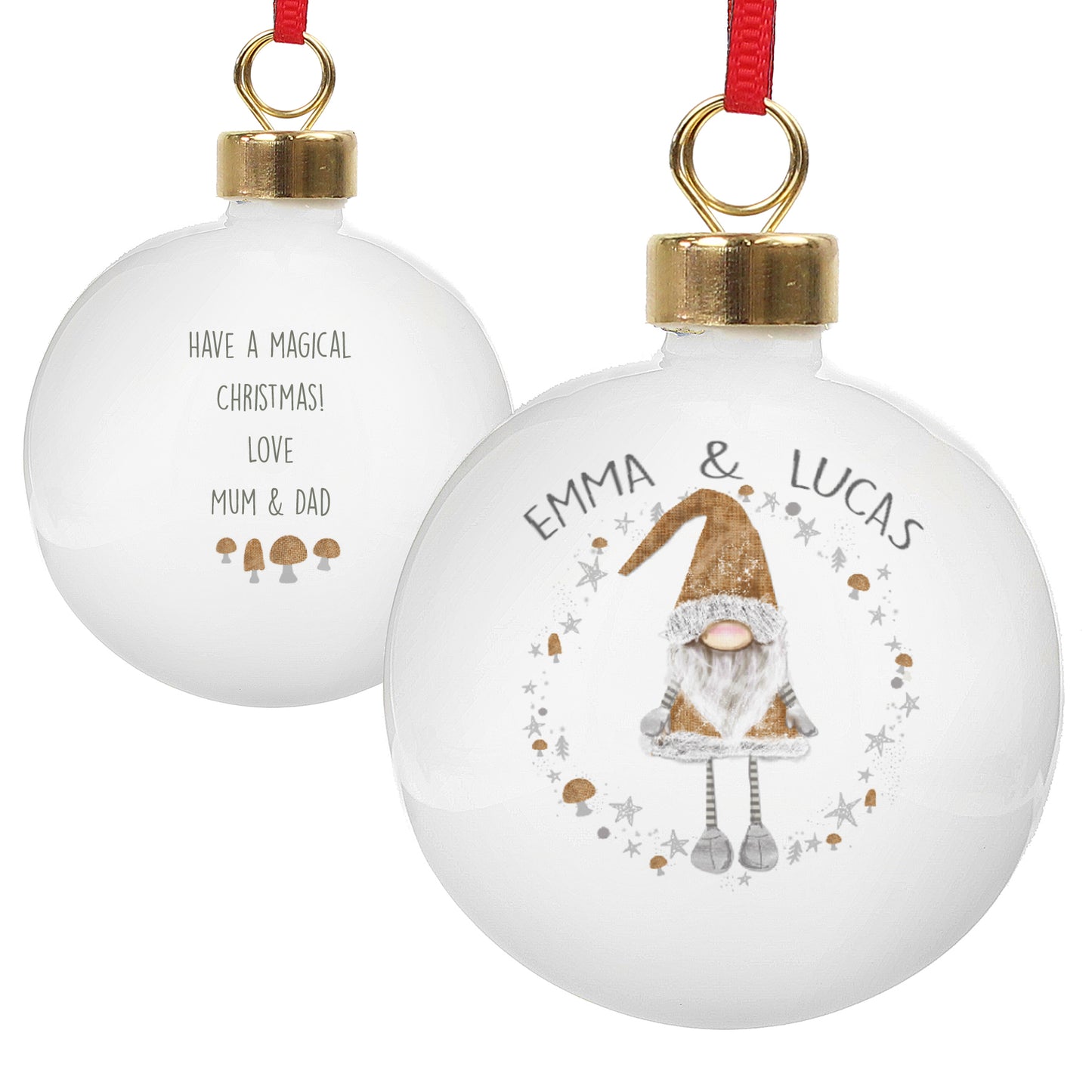 Personalised Christmas Gonk Bauble - MK&JD Gifts
