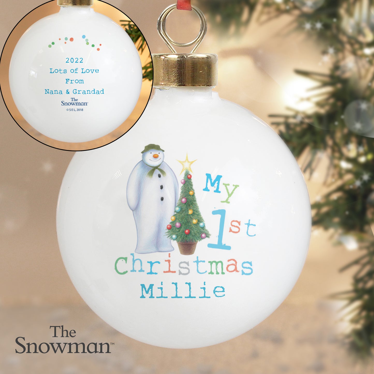 Personalised The Snowman My 1st Christmas Bauble - MK&JD Gifts