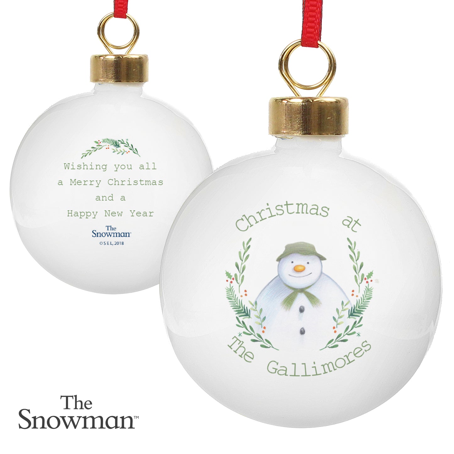 Personalised The Snowman Winter Garden Bauble - MK&JD Gifts