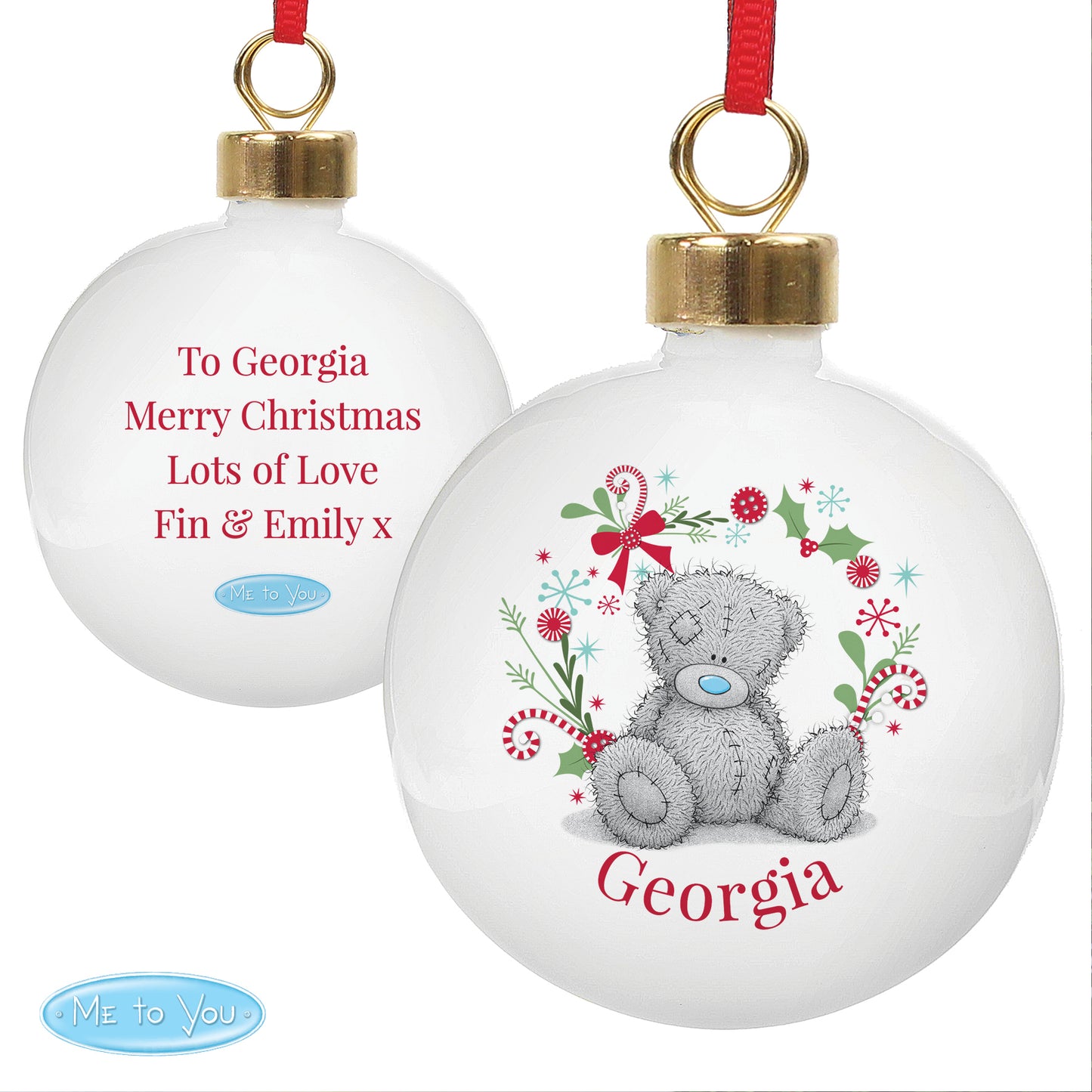 Personalised Me To You For Nan Grandma Mum Christmas Bauble - MK&JD Gifts
