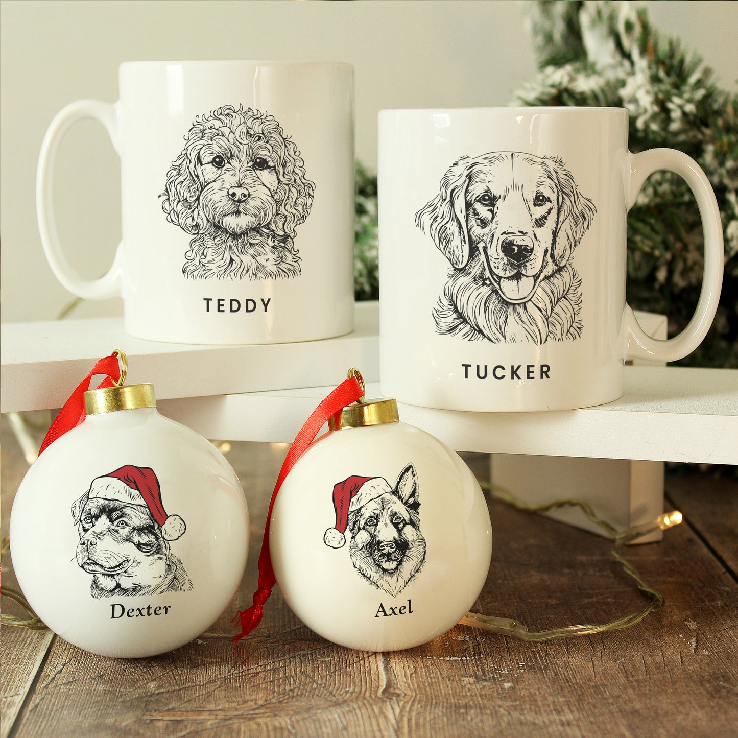 Personalised Dog Breed Christmas Bauble - MK&JD Gifts