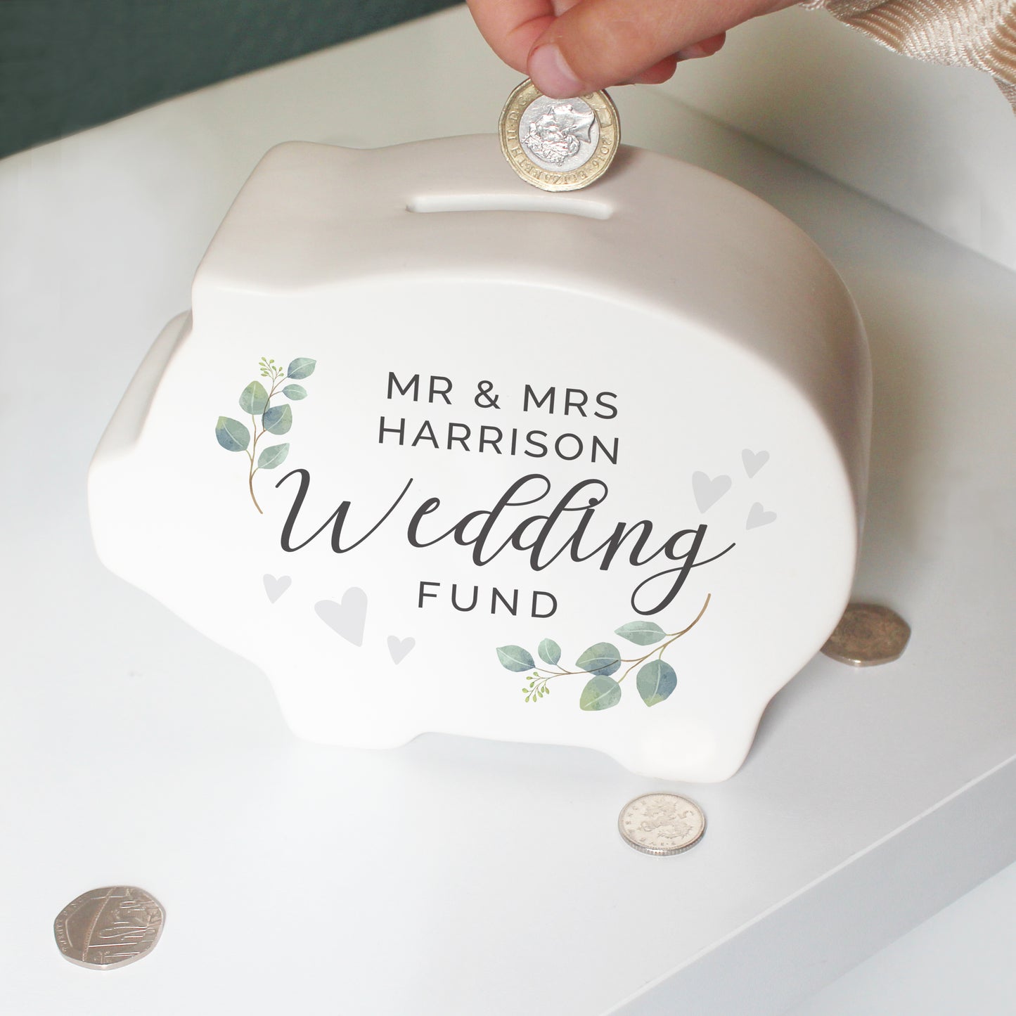 Personalised Wedding Piggy Bank - MK&JD Gifts