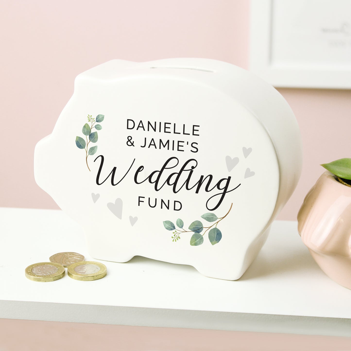 Personalised Wedding Piggy Bank - MK&JD Gifts