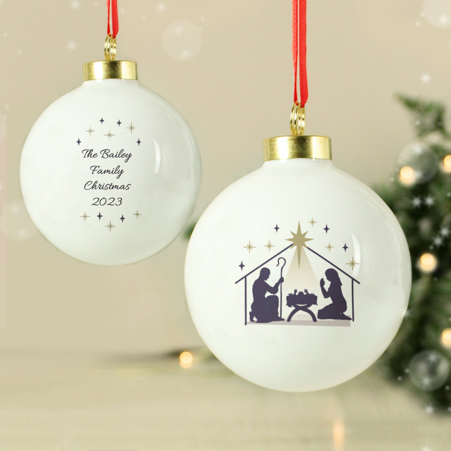 Personalised Nativity Bauble - MK&JD Gifts