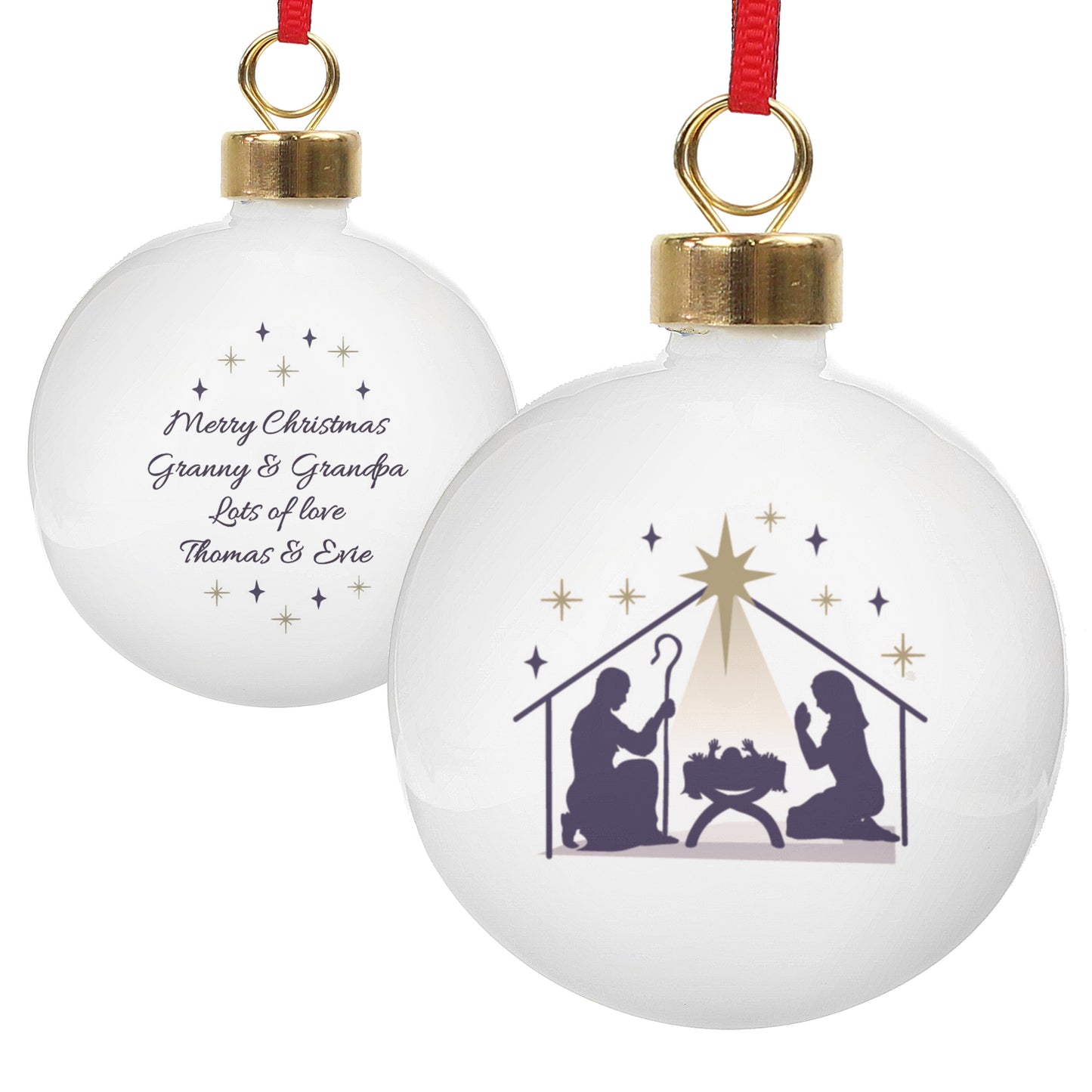 Personalised Nativity Bauble - MK&JD Gifts