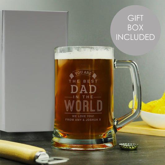 Personalised Best in The World Pint Stern Tankard - MK&JD Gifts