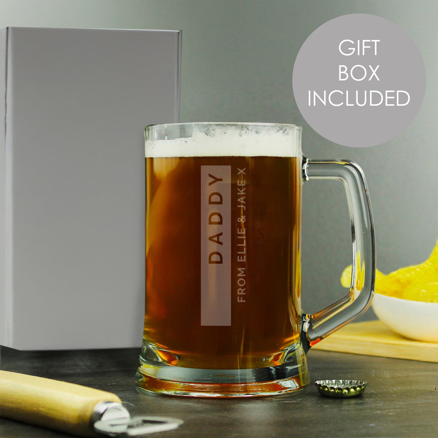 Personalised Free Text Stripe Pint Stern Tankard - MK&JD Gifts