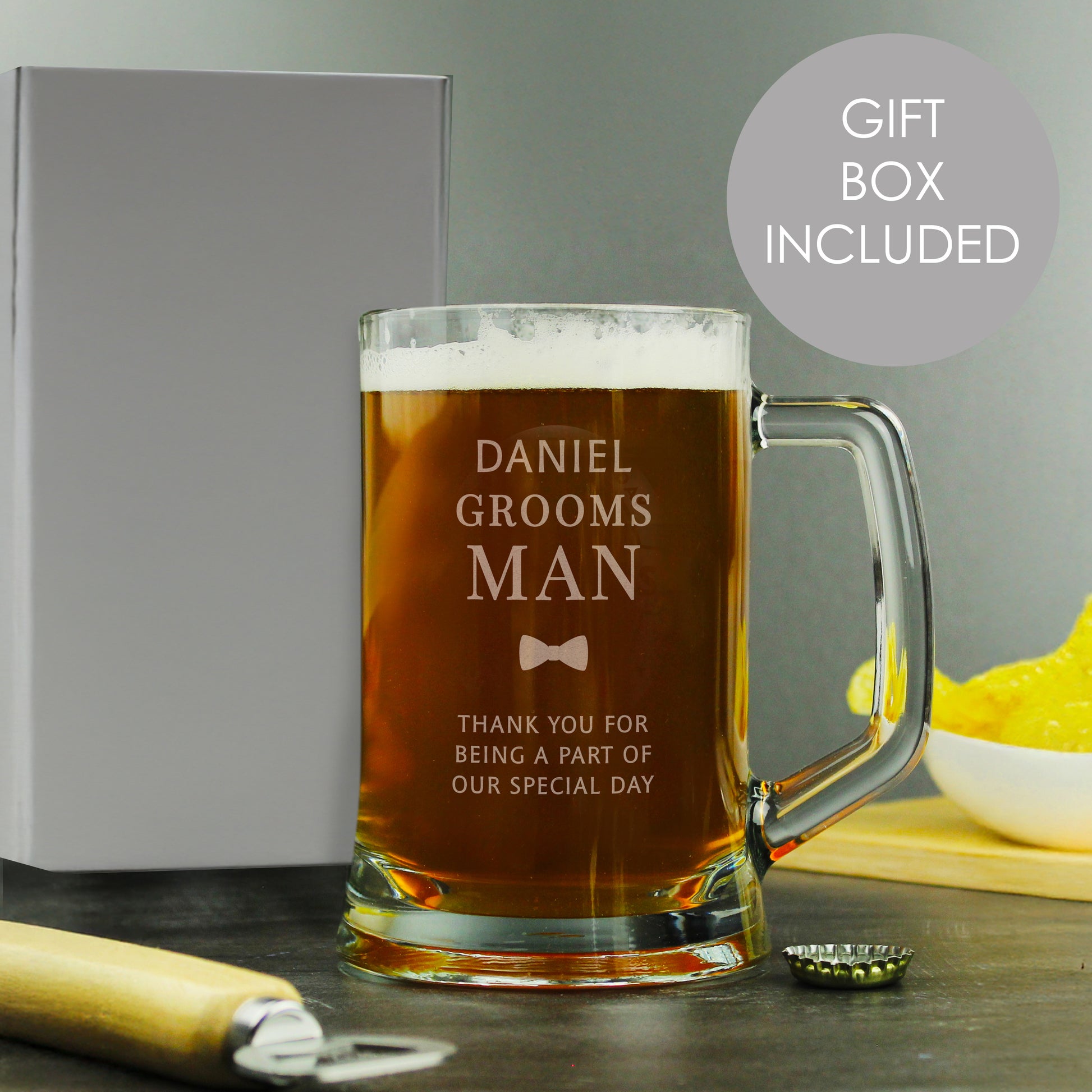 Personalised Groomsman Pint Stern Tankard - MK&JD Gifts