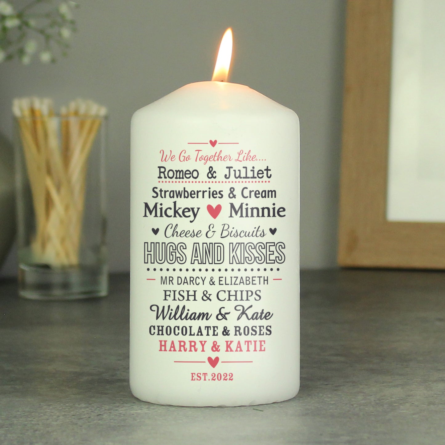 Personalised We Go Together Like.... Pillar Candle - MK&JD Gifts