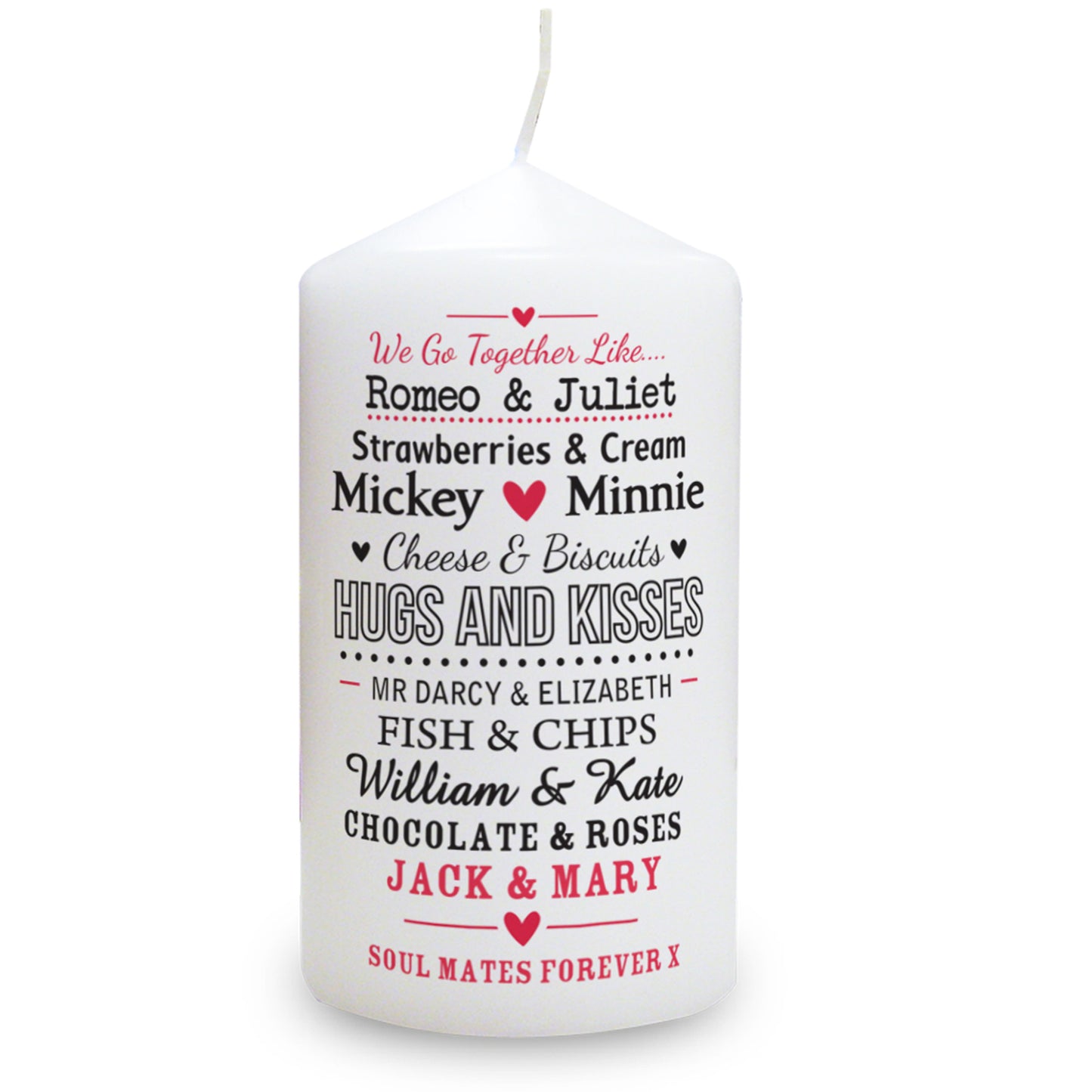 Personalised We Go Together Like.... Pillar Candle - MK&JD Gifts