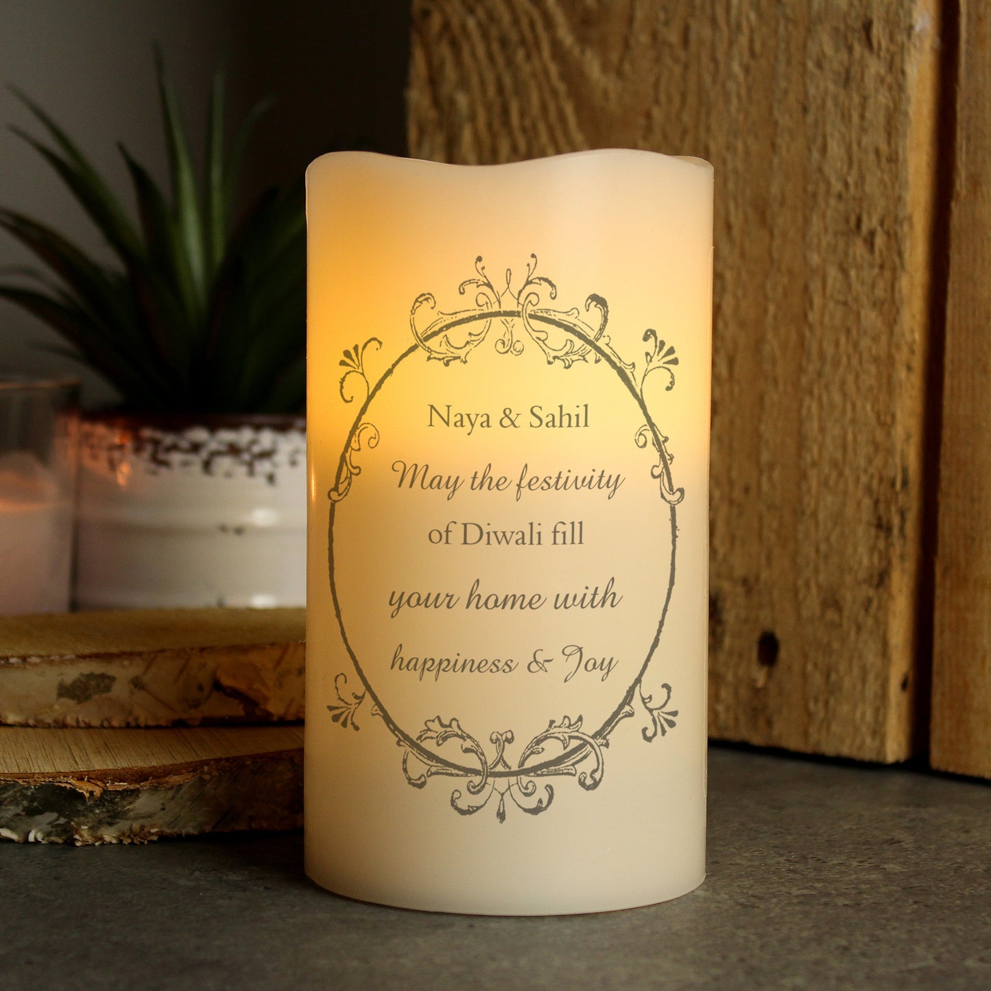 Personalised Ornate Frame LED Candle - MK&JD Gifts