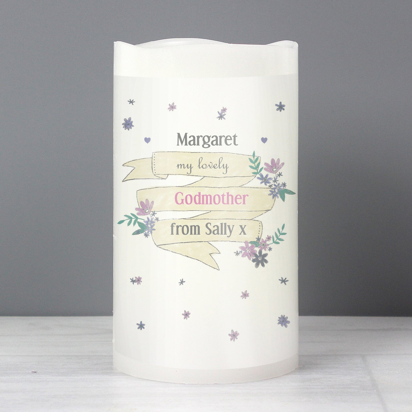 Personalised Garden Bloom LED Candle - MK&JD Gifts