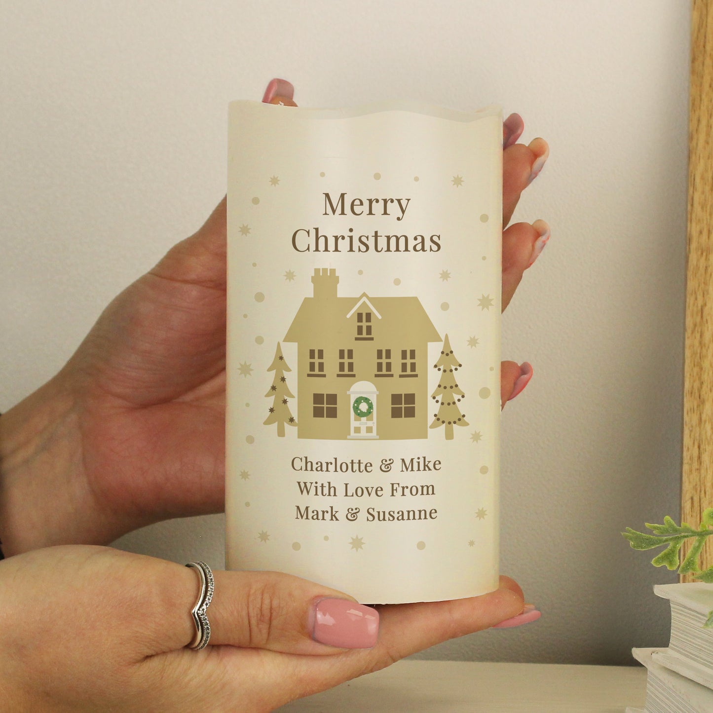 Personalised Festive Village LED Candle - MK&JD Gifts
