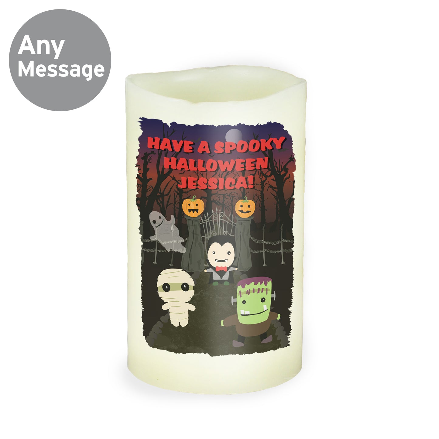 Personalised Halloween LED Candle - MK&JD Gifts