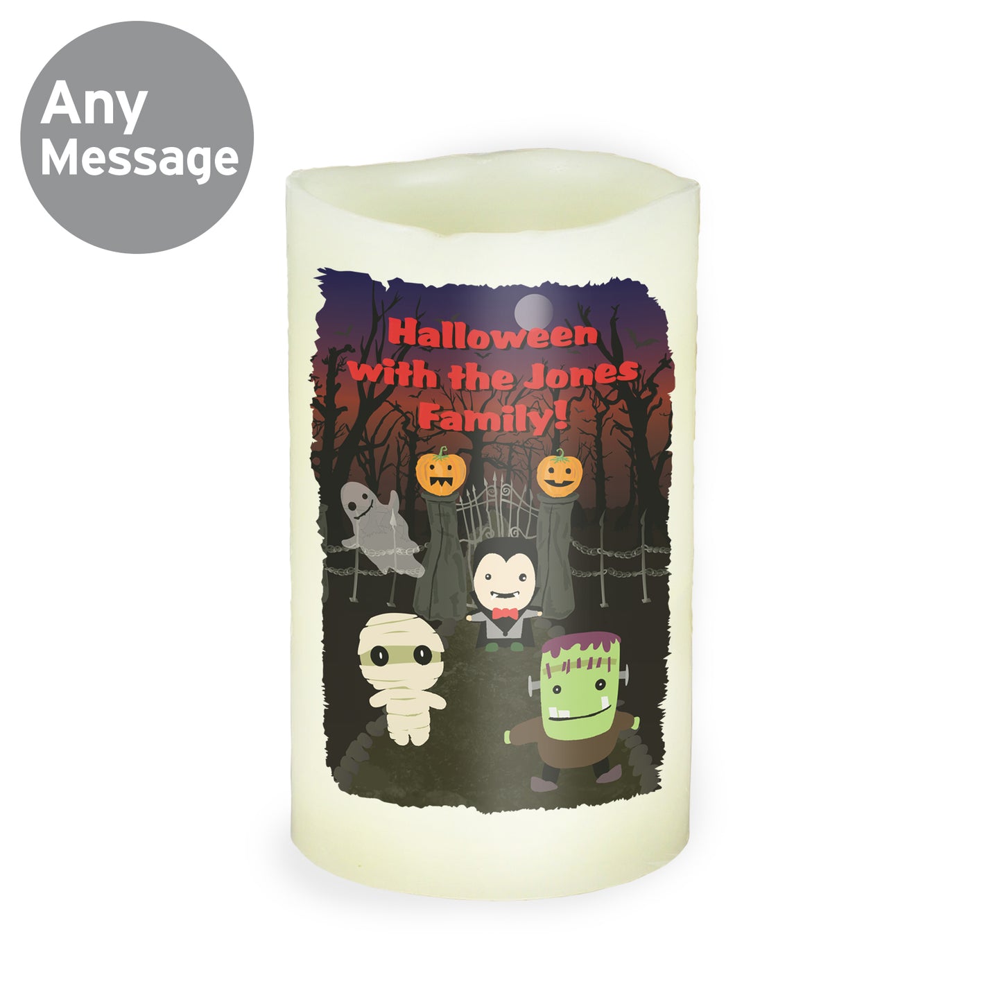 Personalised Halloween LED Candle - MK&JD Gifts