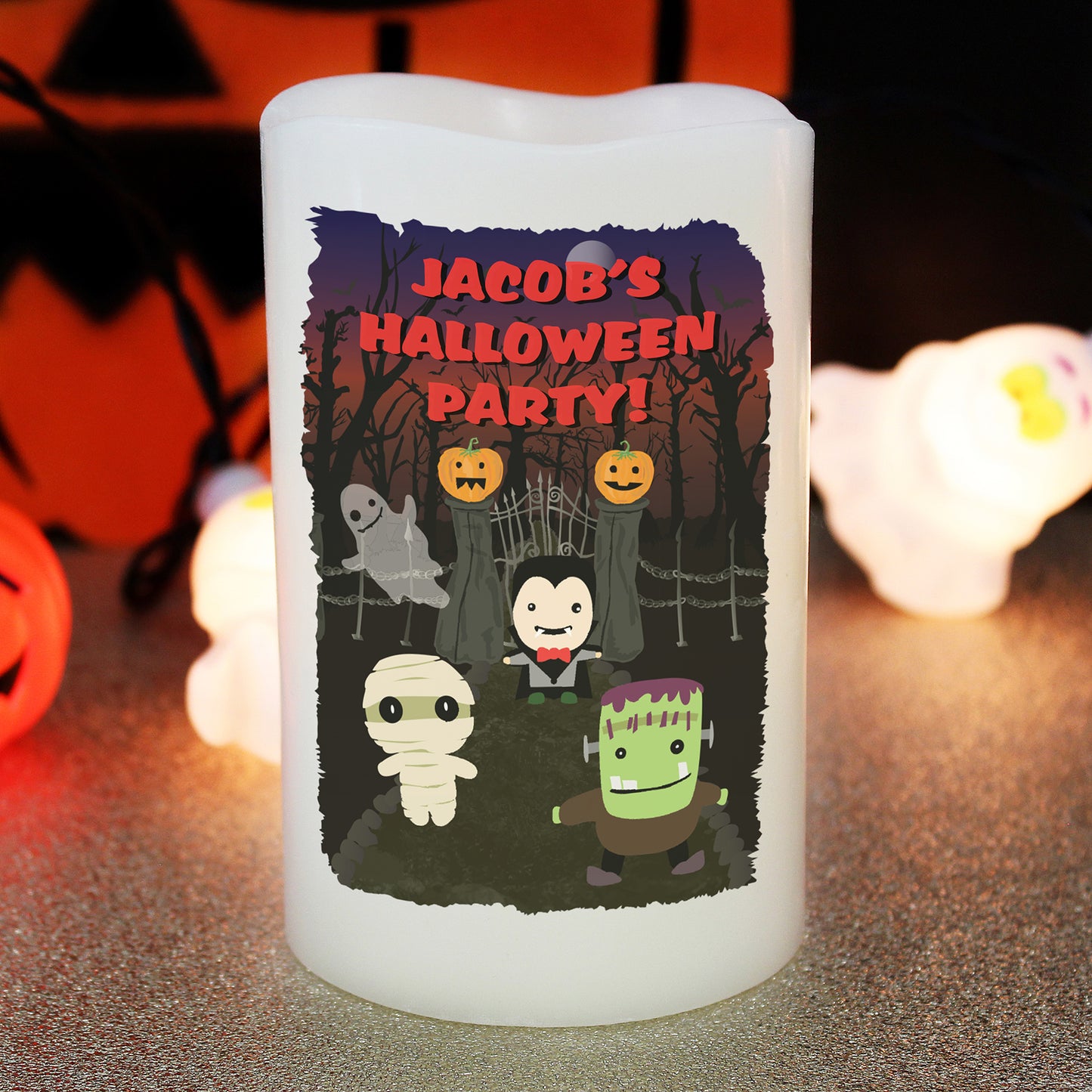 Personalised Halloween LED Candle - MK&JD Gifts