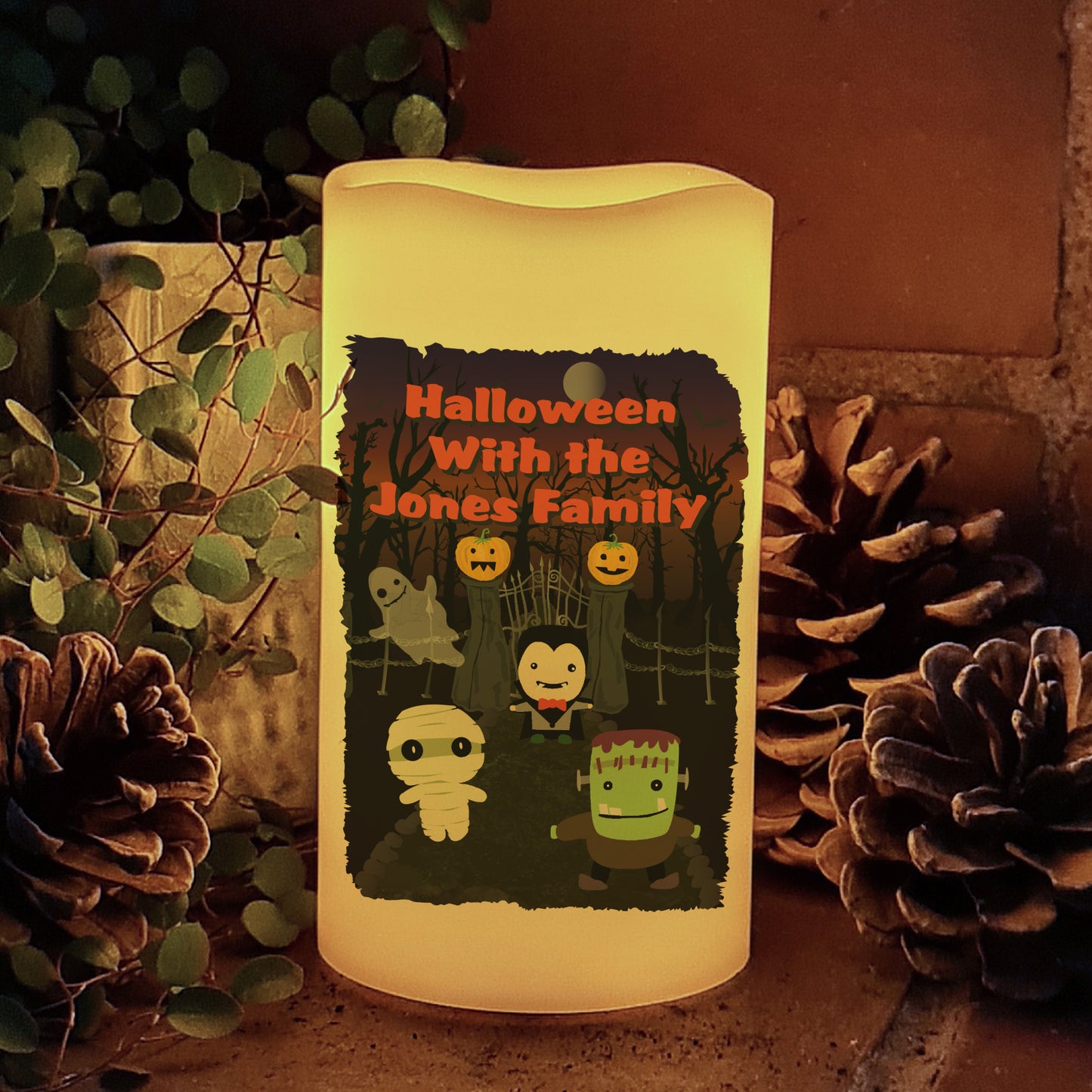 Personalised Halloween LED Candle - MK&JD Gifts