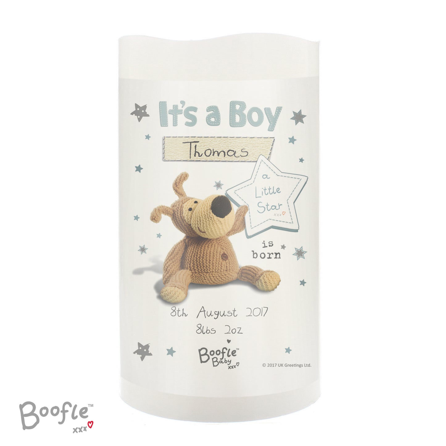 Personalised Boofle It's a Boy Nightlight LED Candle - MK&JD Gifts
