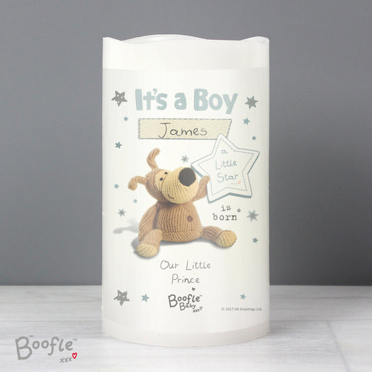 Personalised Boofle It's a Boy Nightlight LED Candle - MK&JD Gifts