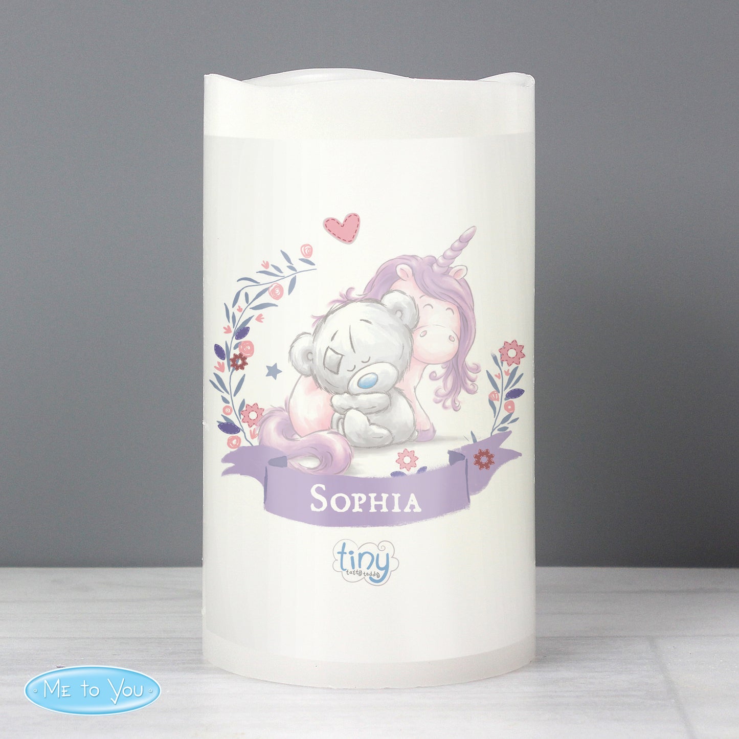 Personalised Tiny Tatty Teddy Unicorn Nightlight LED Candle - MK&JD Gifts