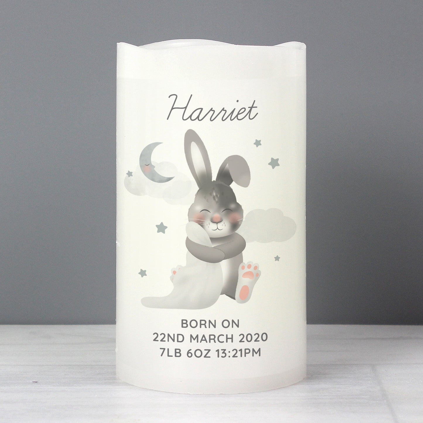 Personalised Baby Bunny LED Candle - MK&JD Gifts