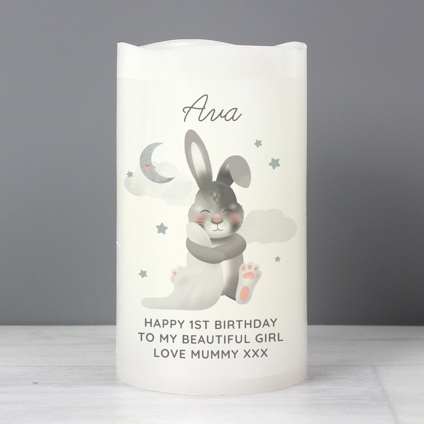 Personalised Baby Bunny LED Candle - MK&JD Gifts