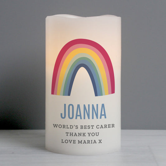Personalised Rainbow LED Candle - MK&JD Gifts