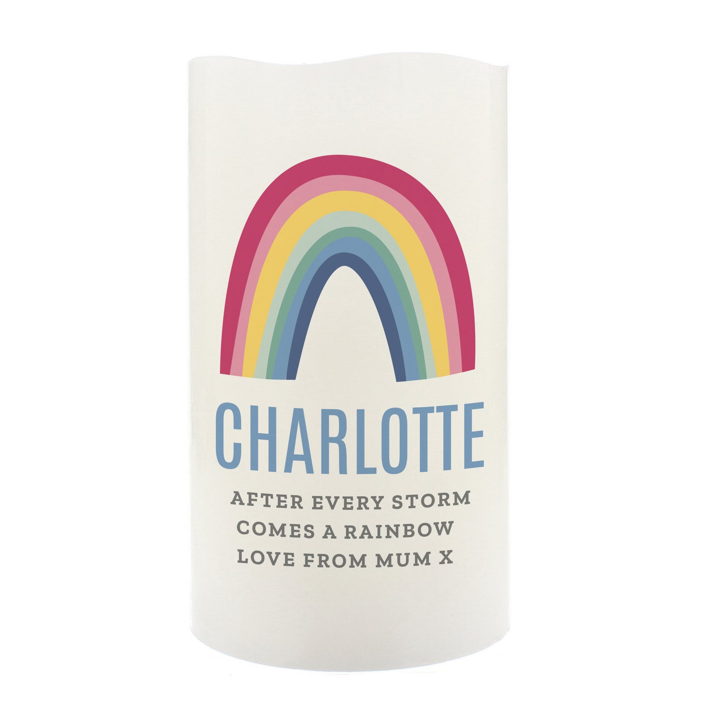 Personalised Rainbow LED Candle - MK&JD Gifts