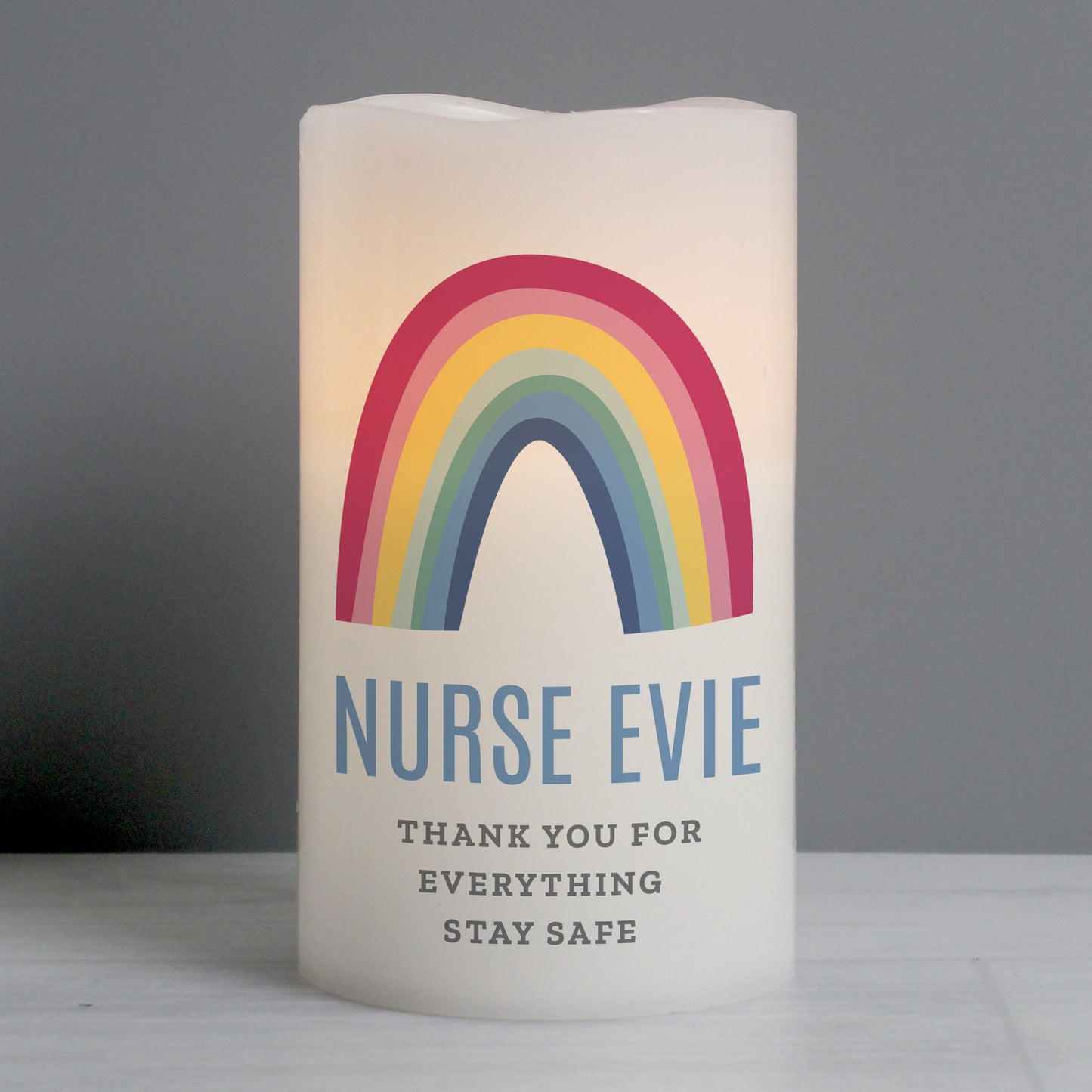 Personalised Rainbow LED Candle - MK&JD Gifts