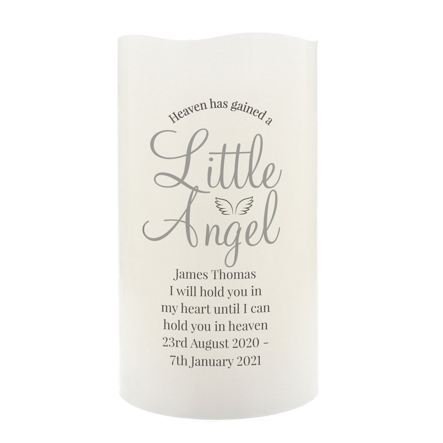 Personalised Little Angel LED Candle - MK&JD Gifts
