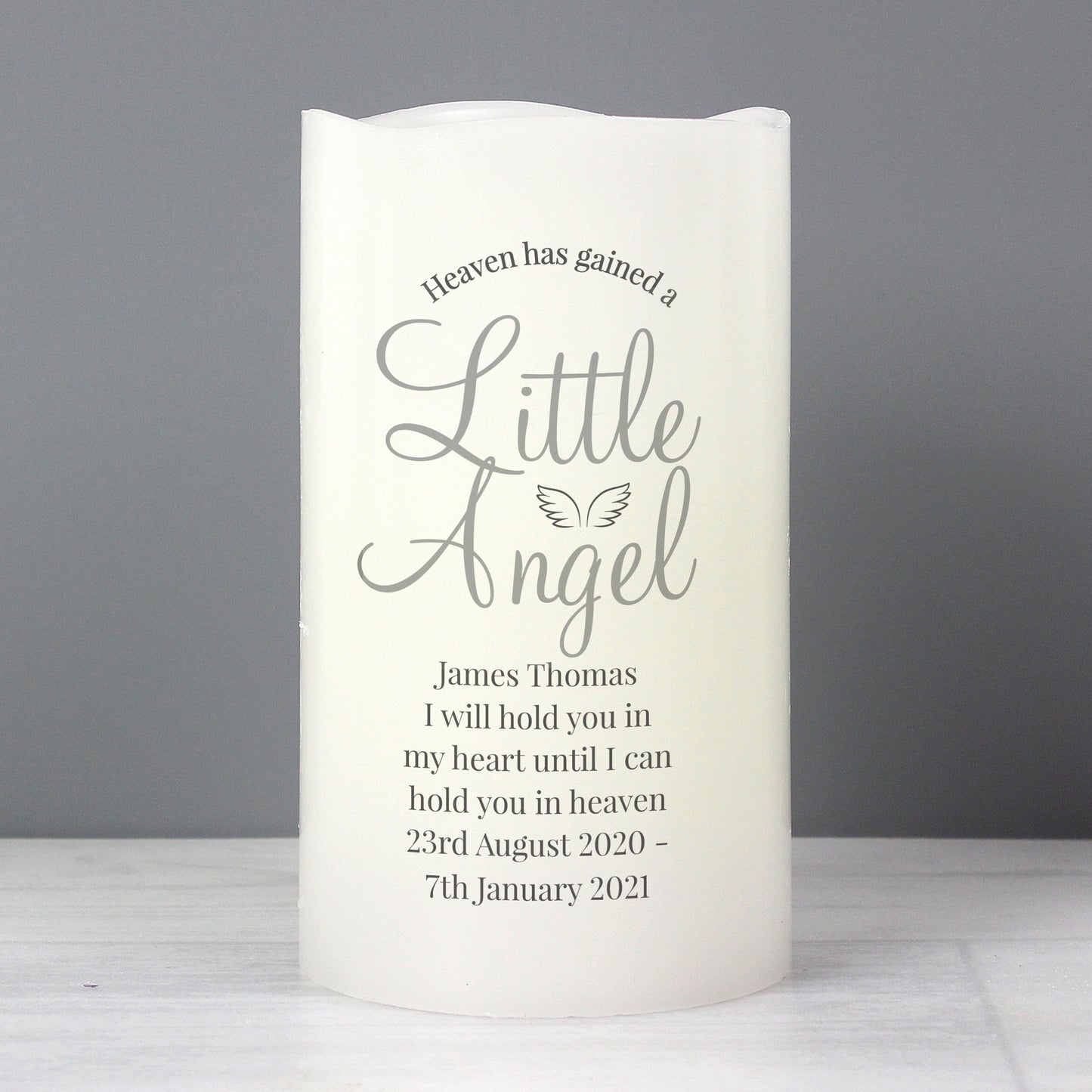 Personalised Little Angel LED Candle - MK&JD Gifts