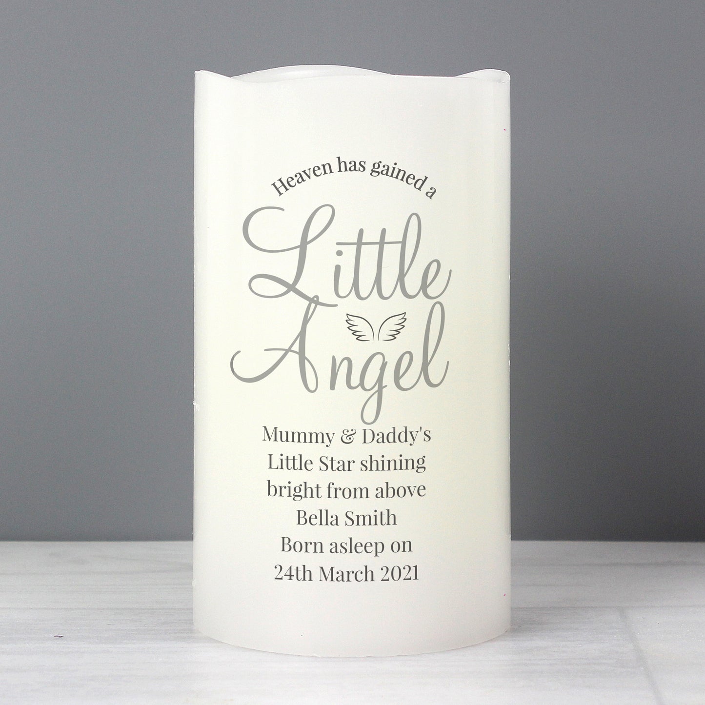 Personalised Little Angel LED Candle - MK&JD Gifts