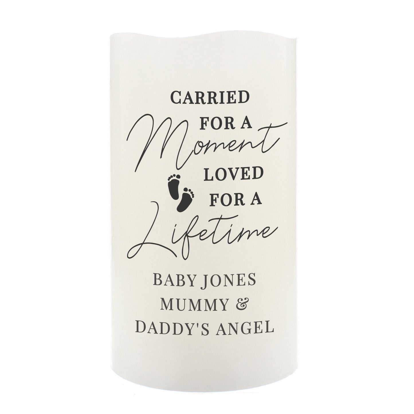 Personalised Carried For A Moment Led Candle - MK&JD Gifts