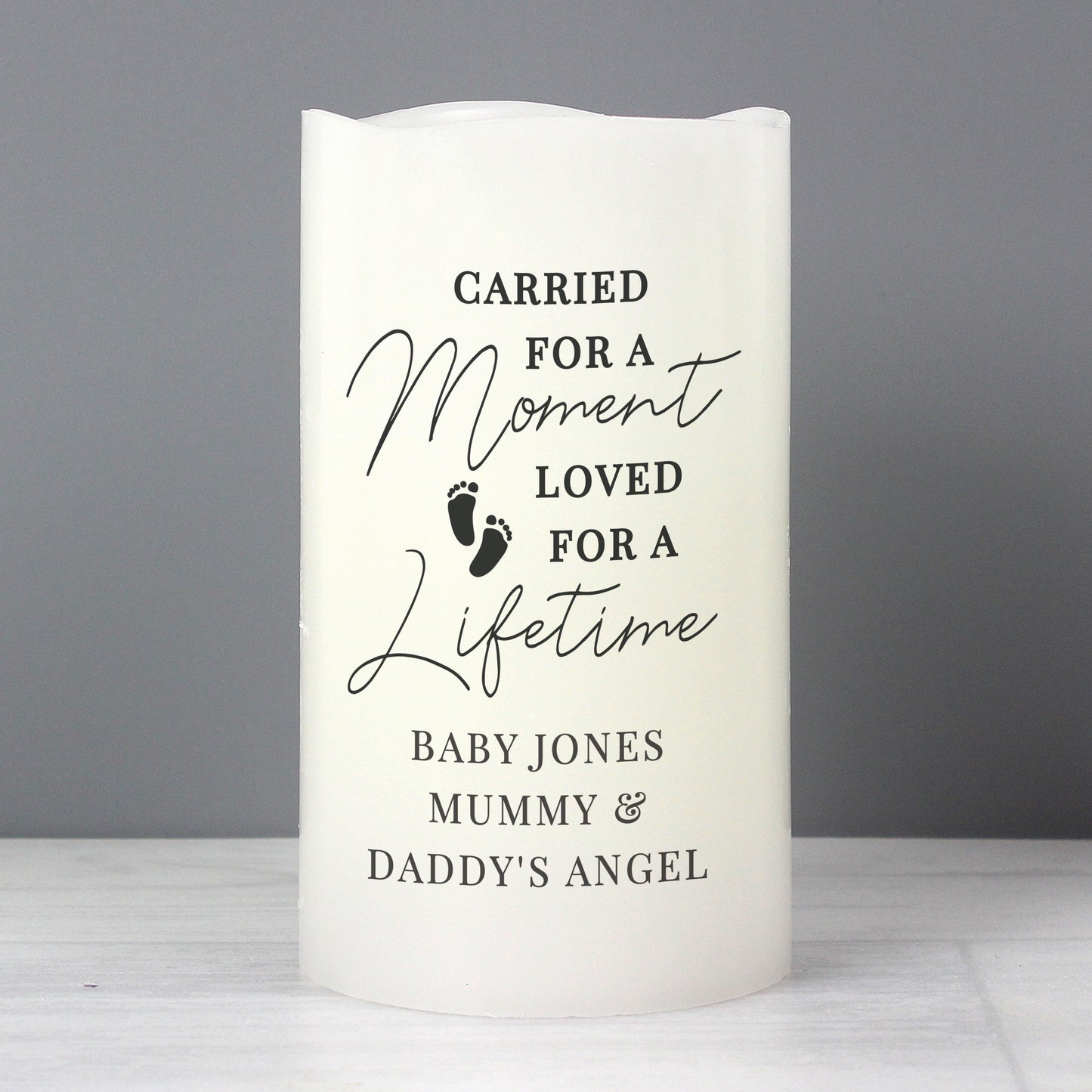 Personalised Carried For A Moment Led Candle - MK&JD Gifts