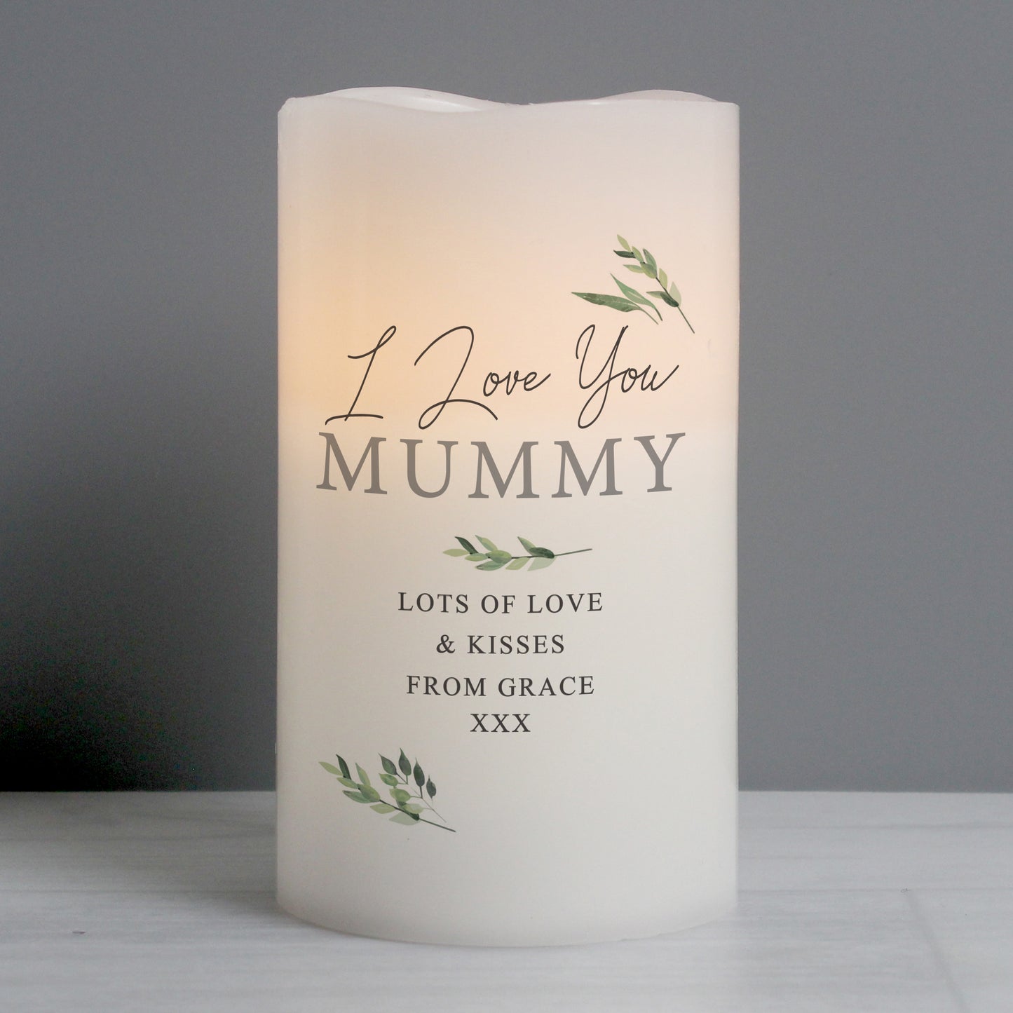 Personalised Botanical LED Candle - MK&JD Gifts