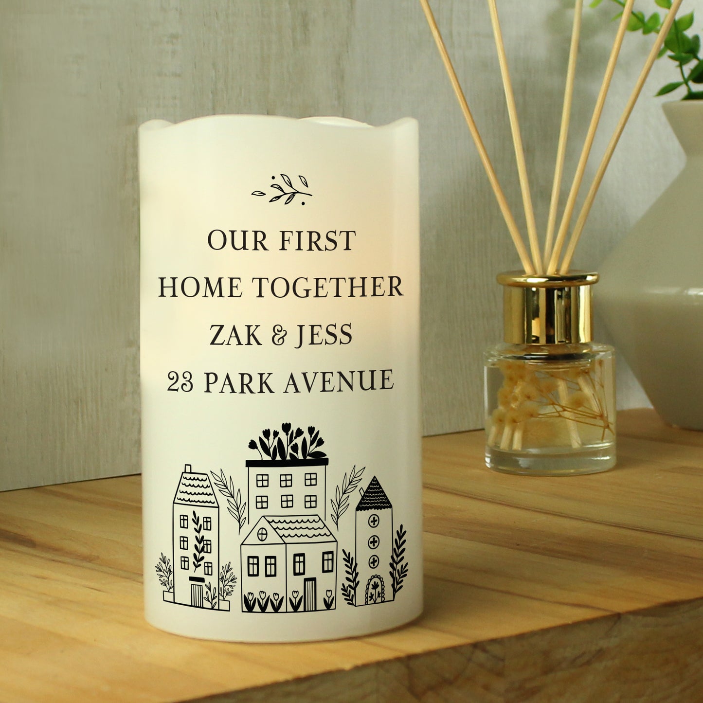 Personalised HOME LED Candle - MK&JD Gifts