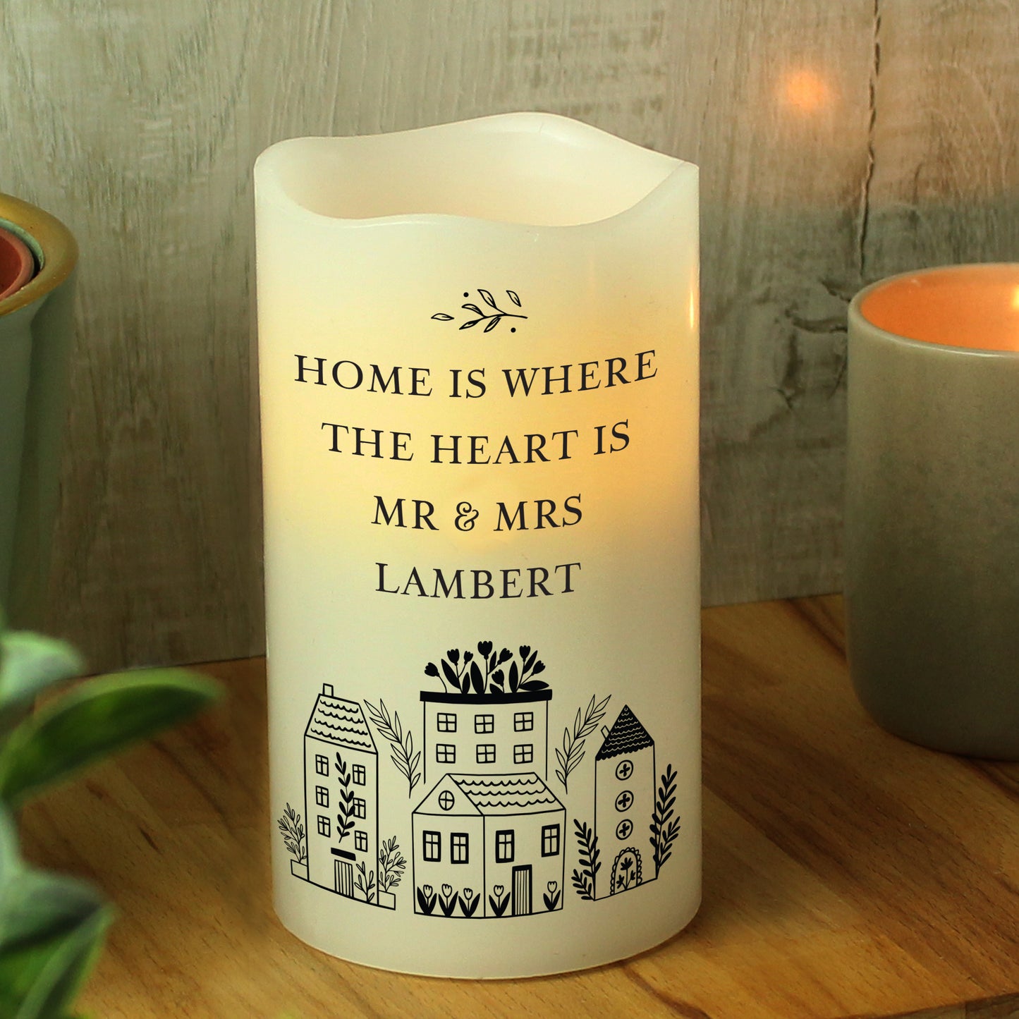 Personalised HOME LED Candle - MK&JD Gifts