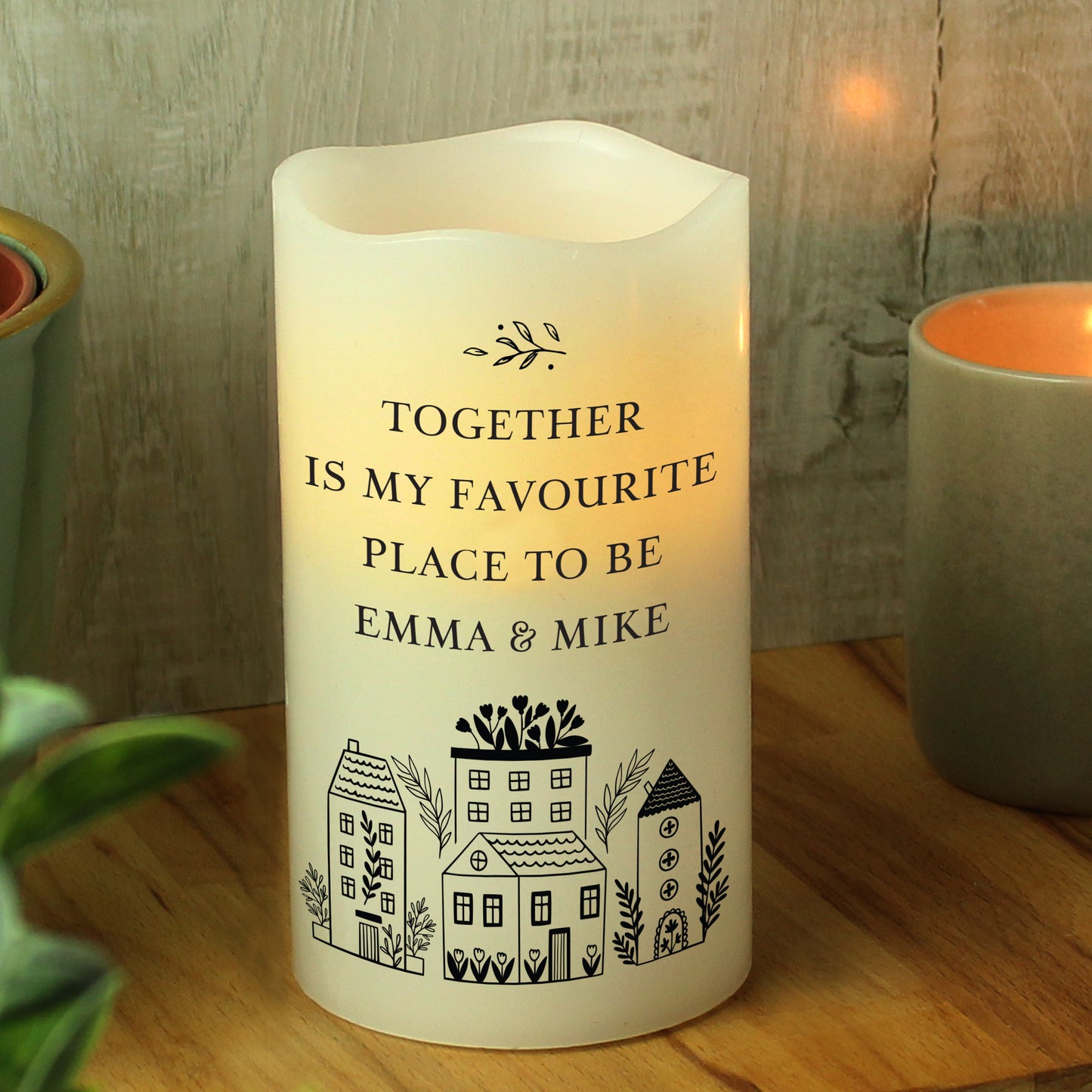 Personalised HOME LED Candle - MK&JD Gifts