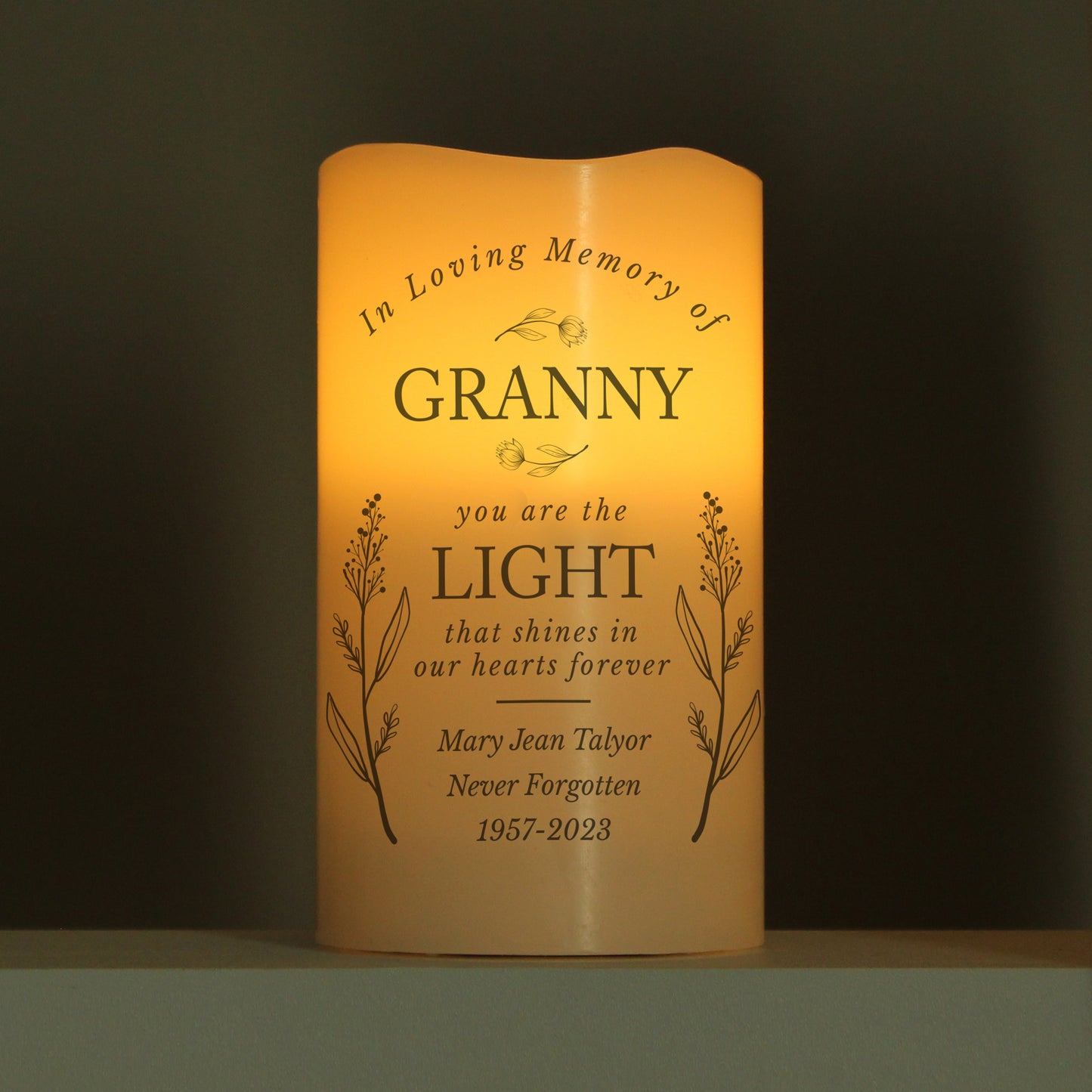 Personalised In Loving Memory LED Candle - MK&JD Gifts