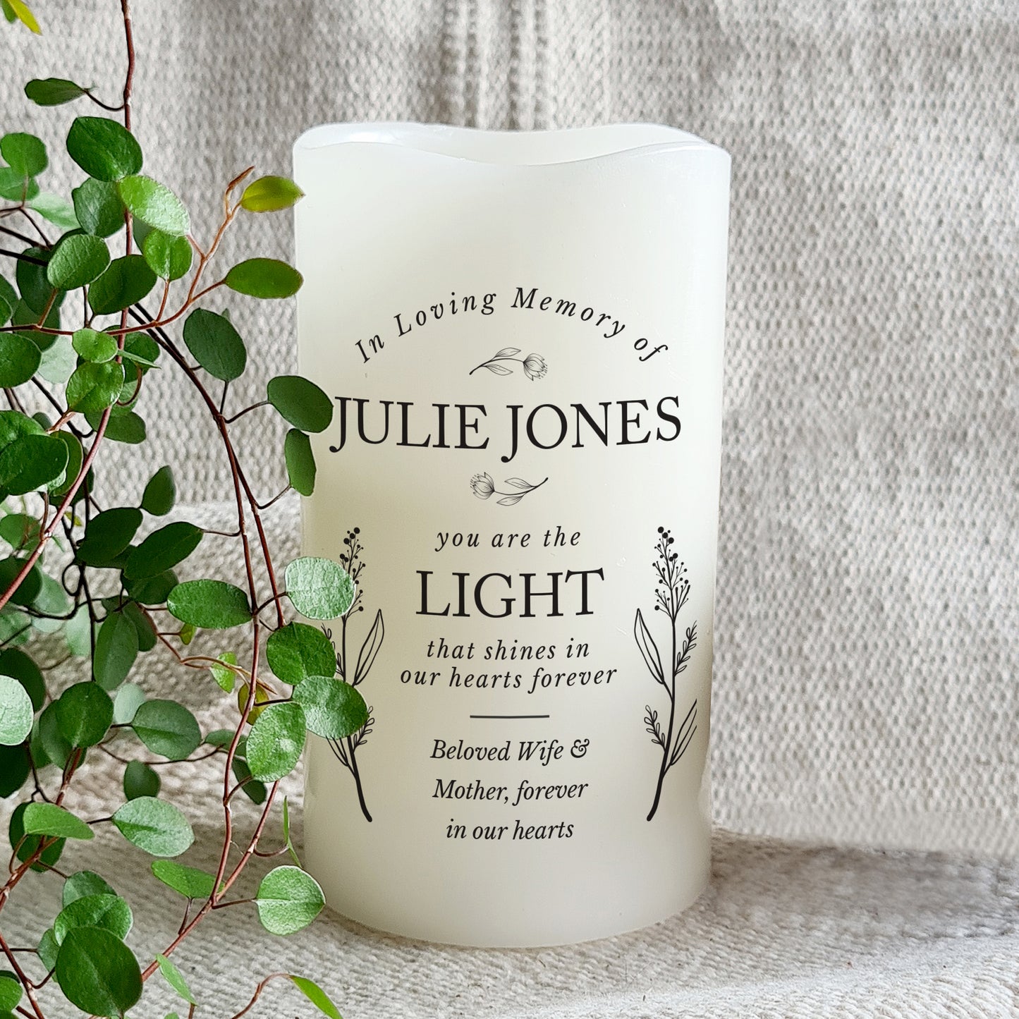 Personalised In Loving Memory LED Candle - MK&JD Gifts