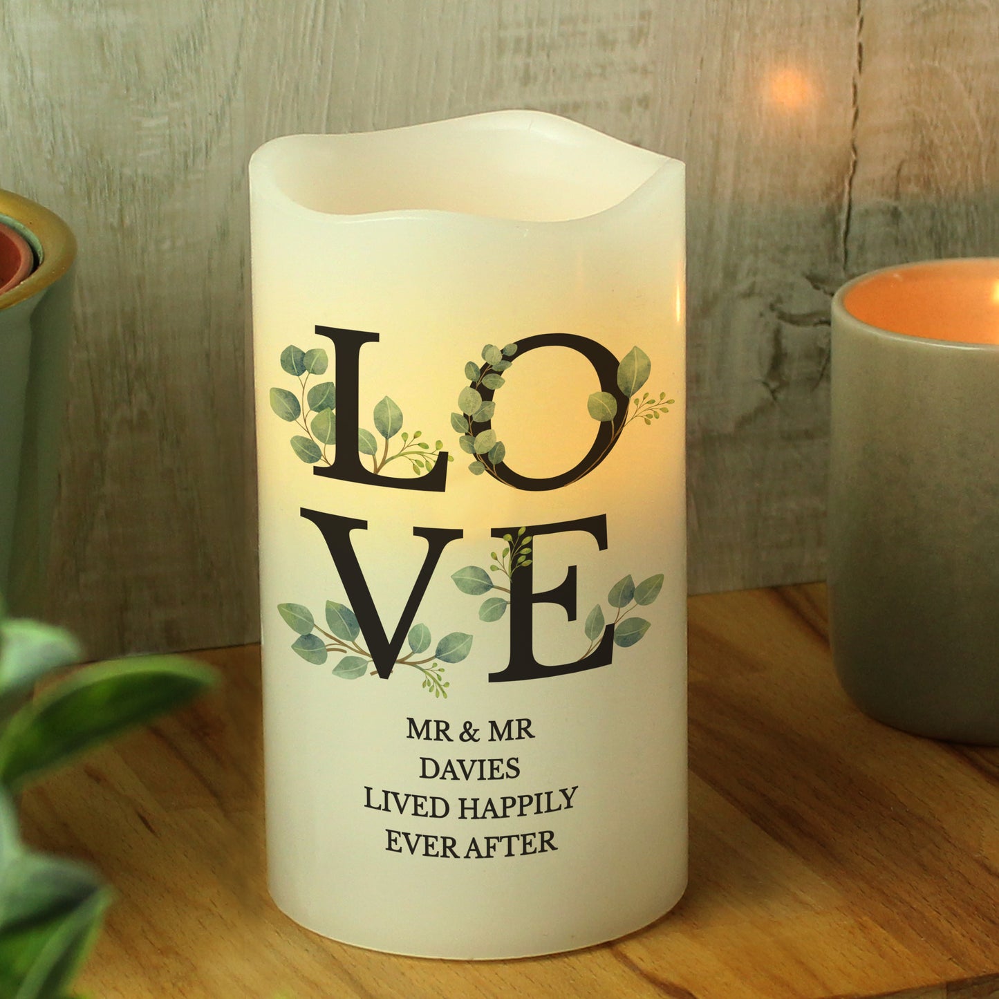 Personalised LOVE LED Candle - MK&JD Gifts