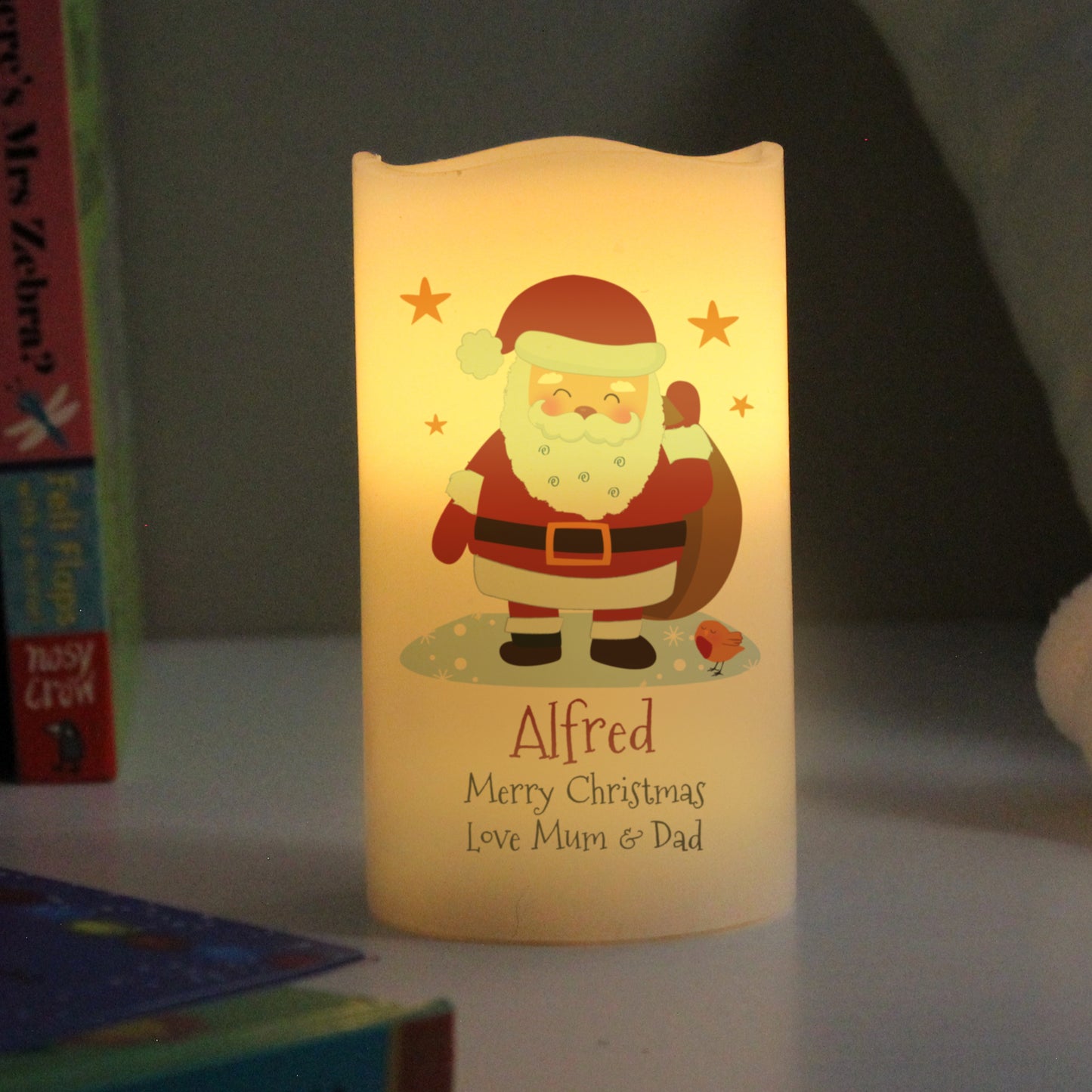 Personalised Christmas Santa LED Candle - MK&JD Gifts