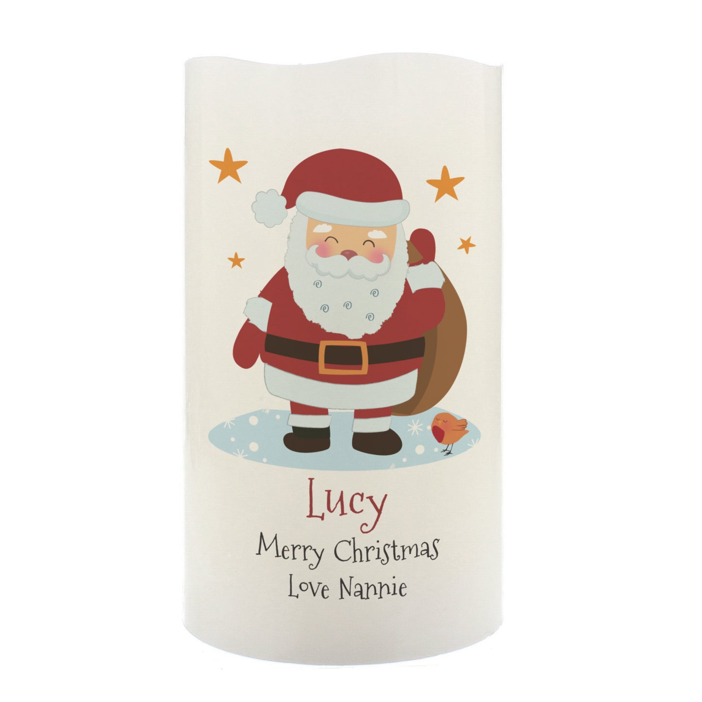 Personalised Christmas Santa LED Candle - MK&JD Gifts